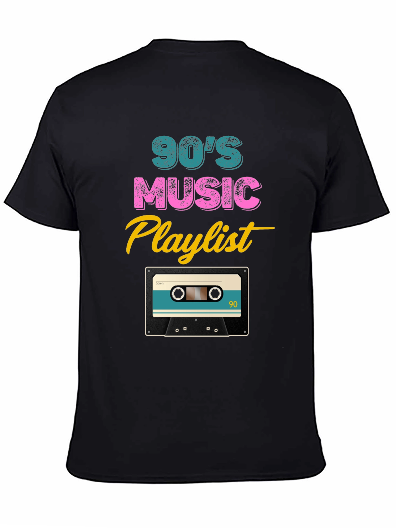 Black 90's Music Playlist Graphic Tee view 4