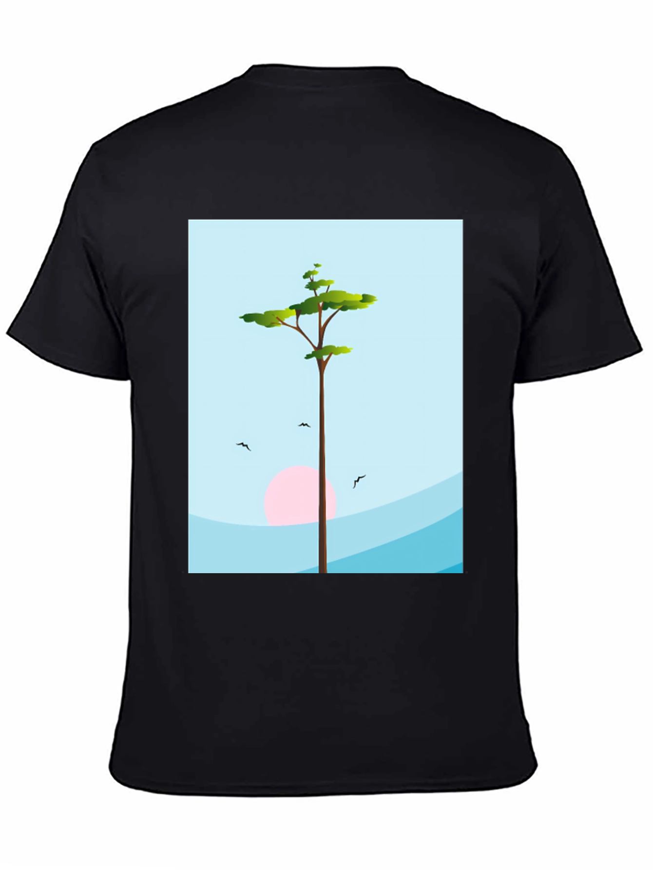 Black Nature Scene Graphic Tee - Black view 4
