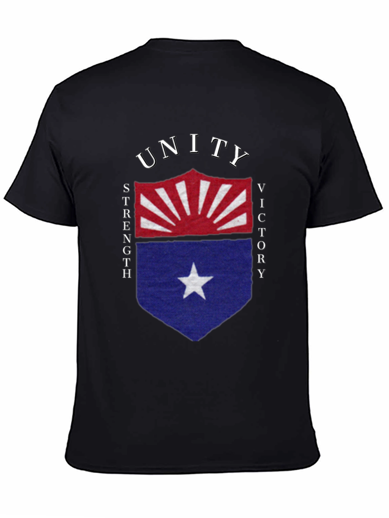 Black Unity Strength Victory Shield Graphic Tee - Soft Cotton Blend view 4