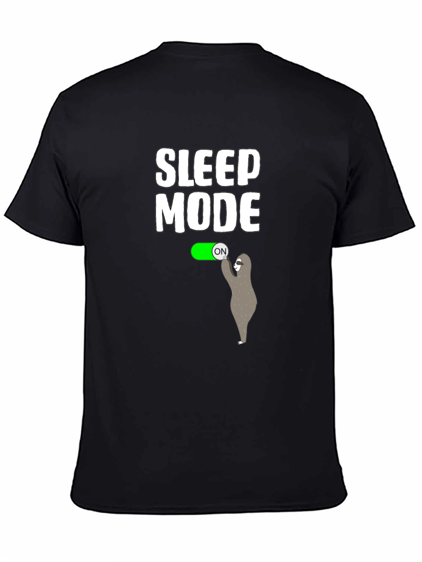 Black Sleep Mode Activated Sloth T-Shirt view 4