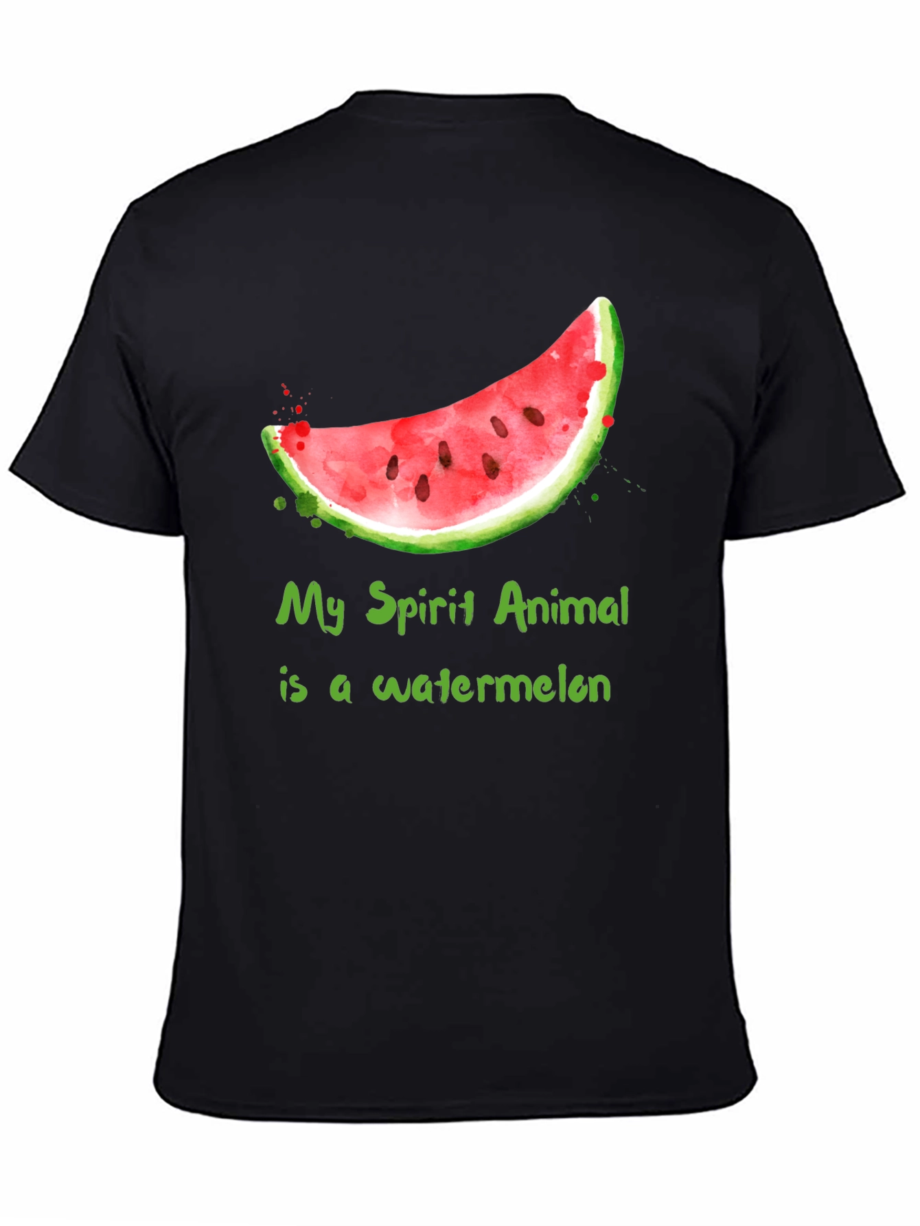 Black Watermelon Spirit Animal T-Shirt - Funny Fruit Tee view 4