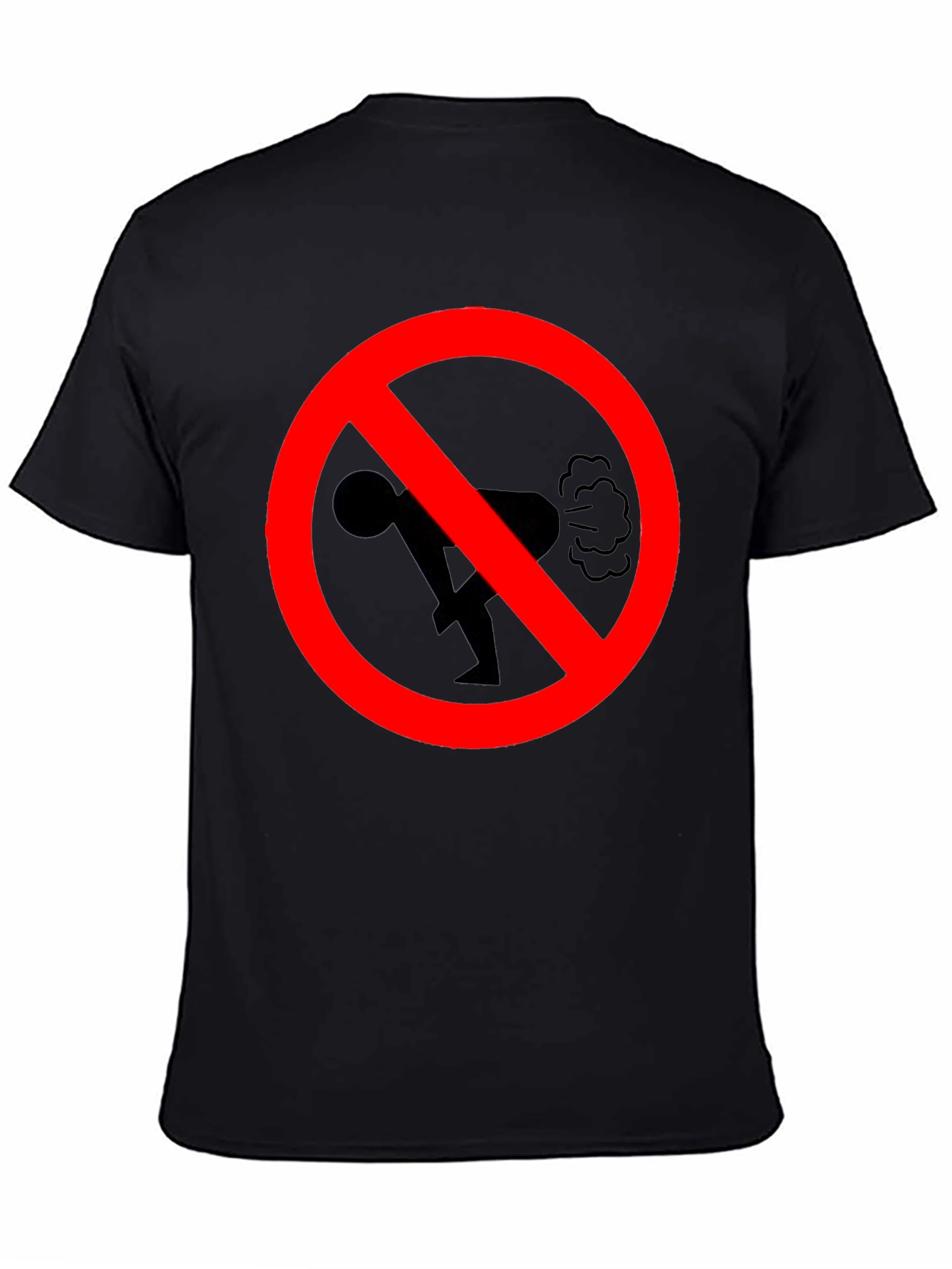 Black No Farting Black T-Shirt - Novelty Graphic Tee view 4