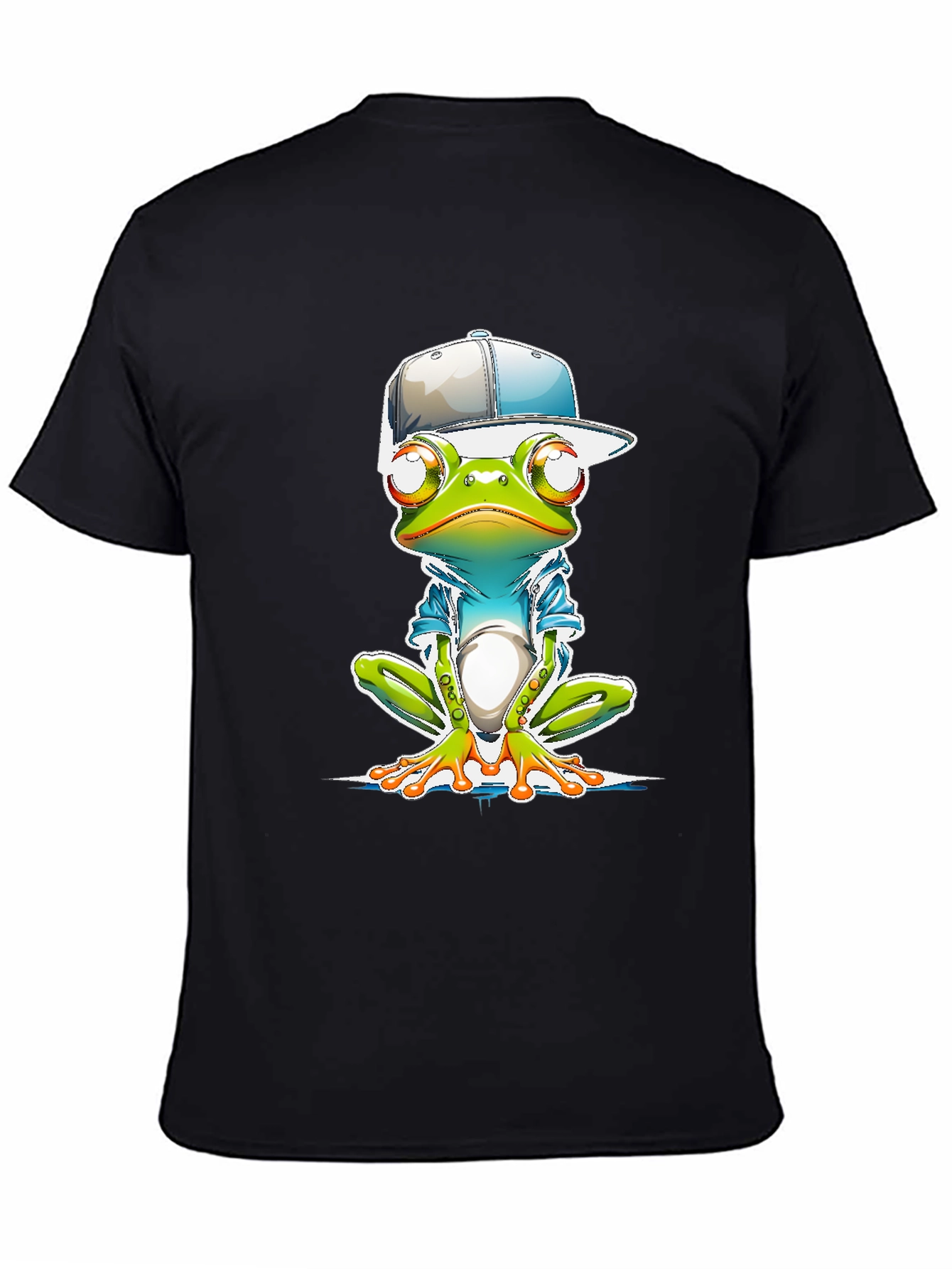 Black Cool Frog Graphic Tee view 4