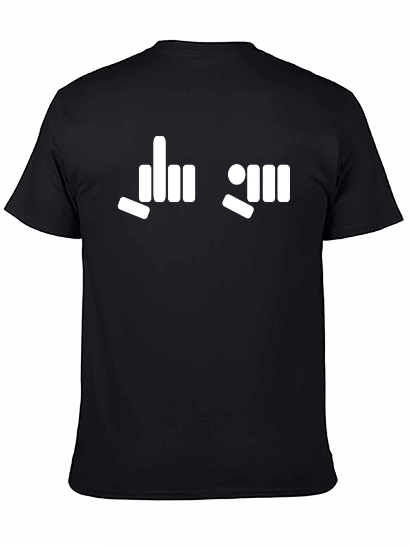 Black Funny Graphic T-Shirt - Rude Finger Gesture Design view 4