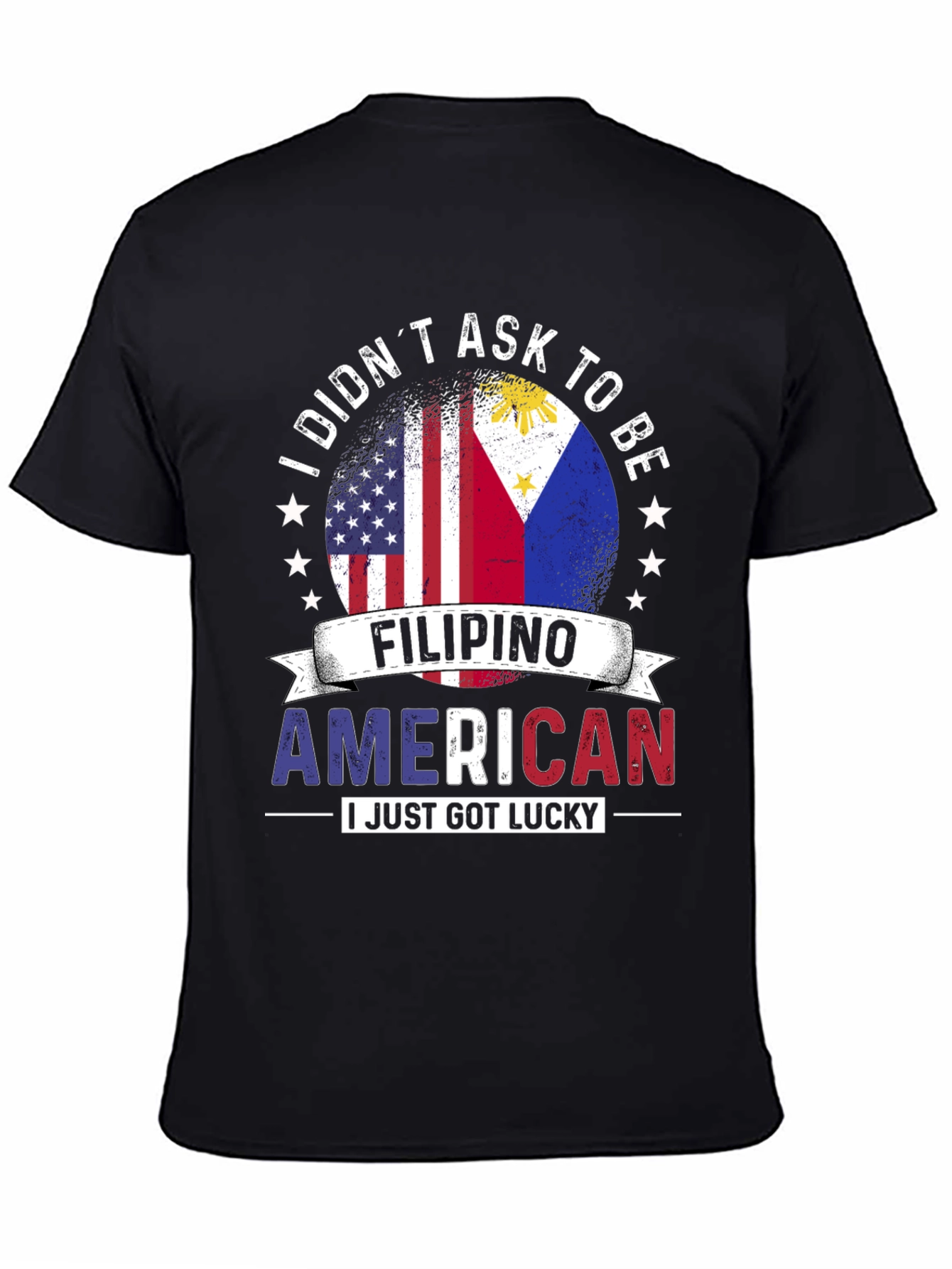 Black Filipino American Lucky T-Shirt view 4