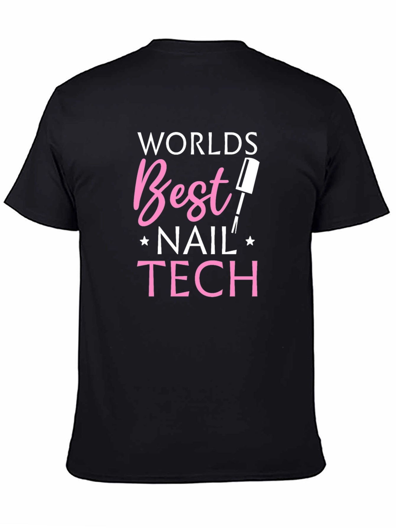 Black World's Best Nail Tech T-Shirt - Black view 4