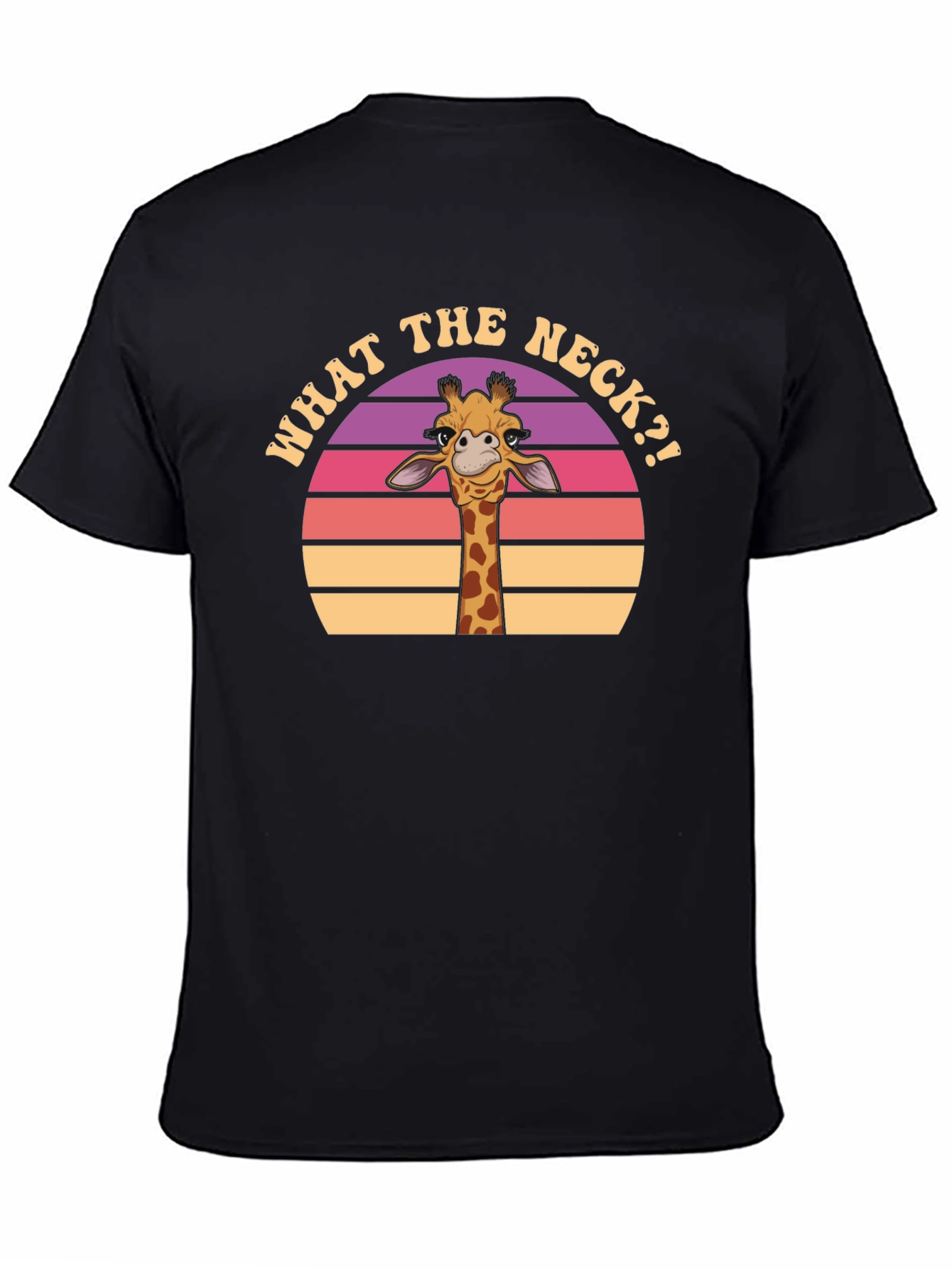 Black What the Neck Giraffe T-Shirt view 4
