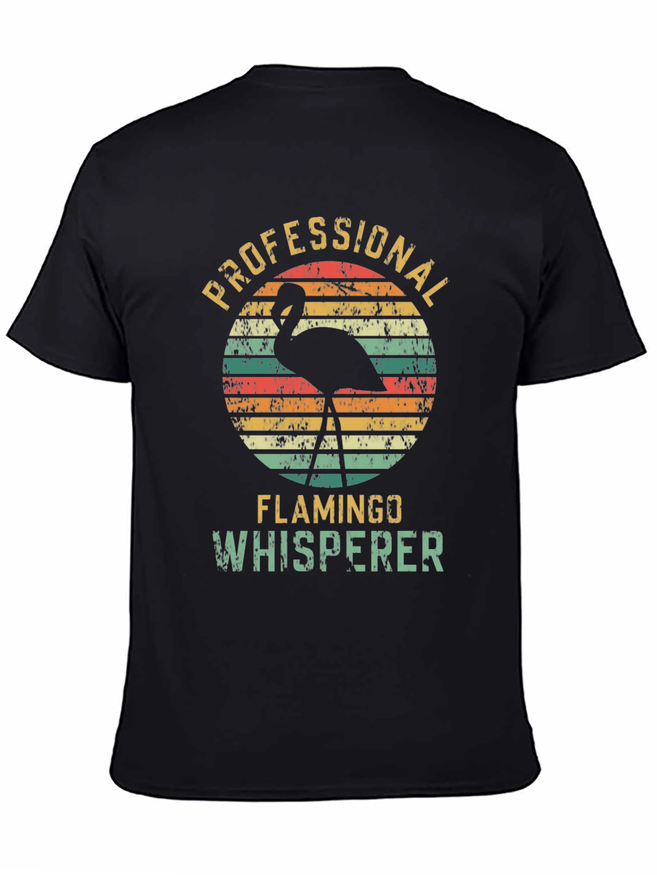 Black Professional Flamingo Whisperer Graphic T-Shirt view 4