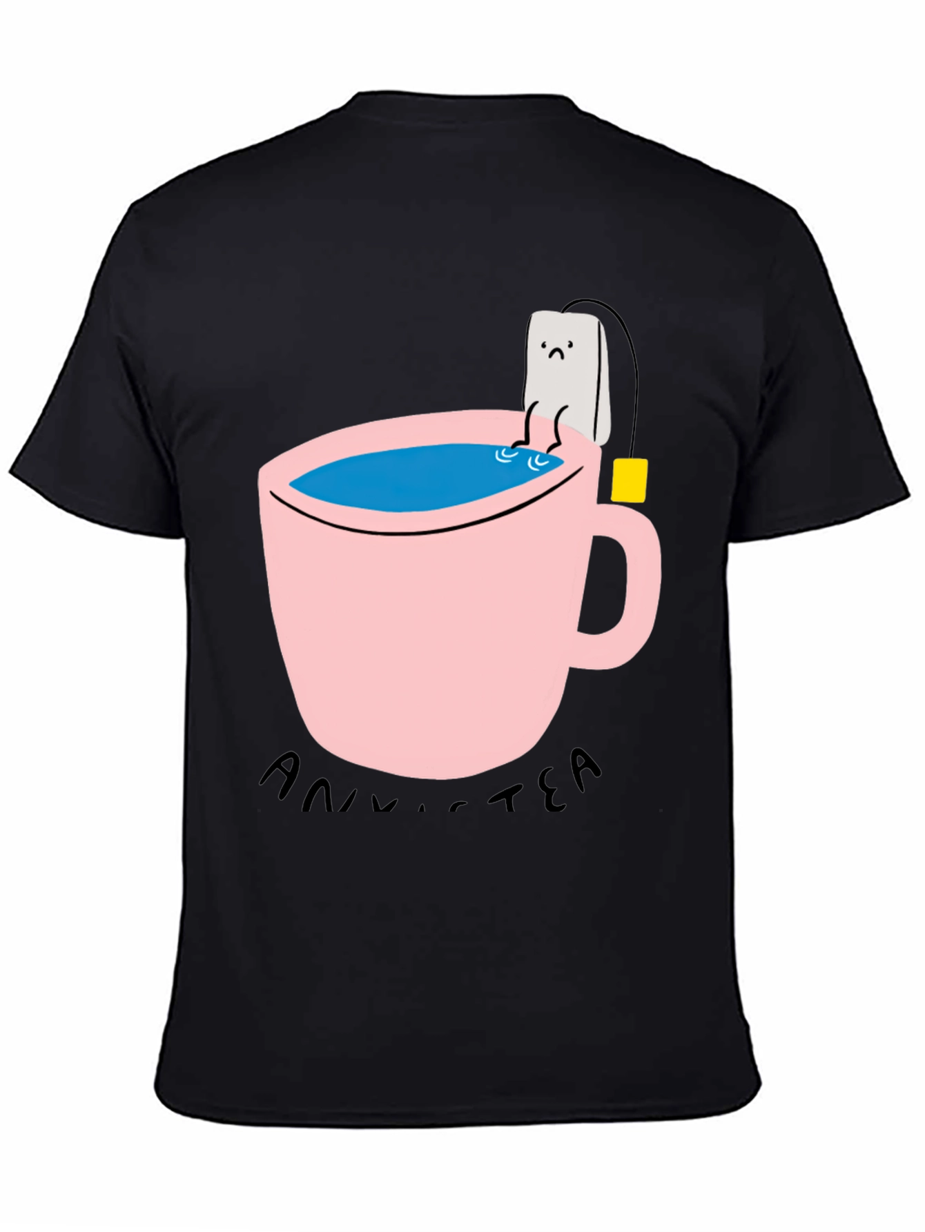 Black Funny Anni-Tea T-Shirt - Unisex Cotton Blend view 4