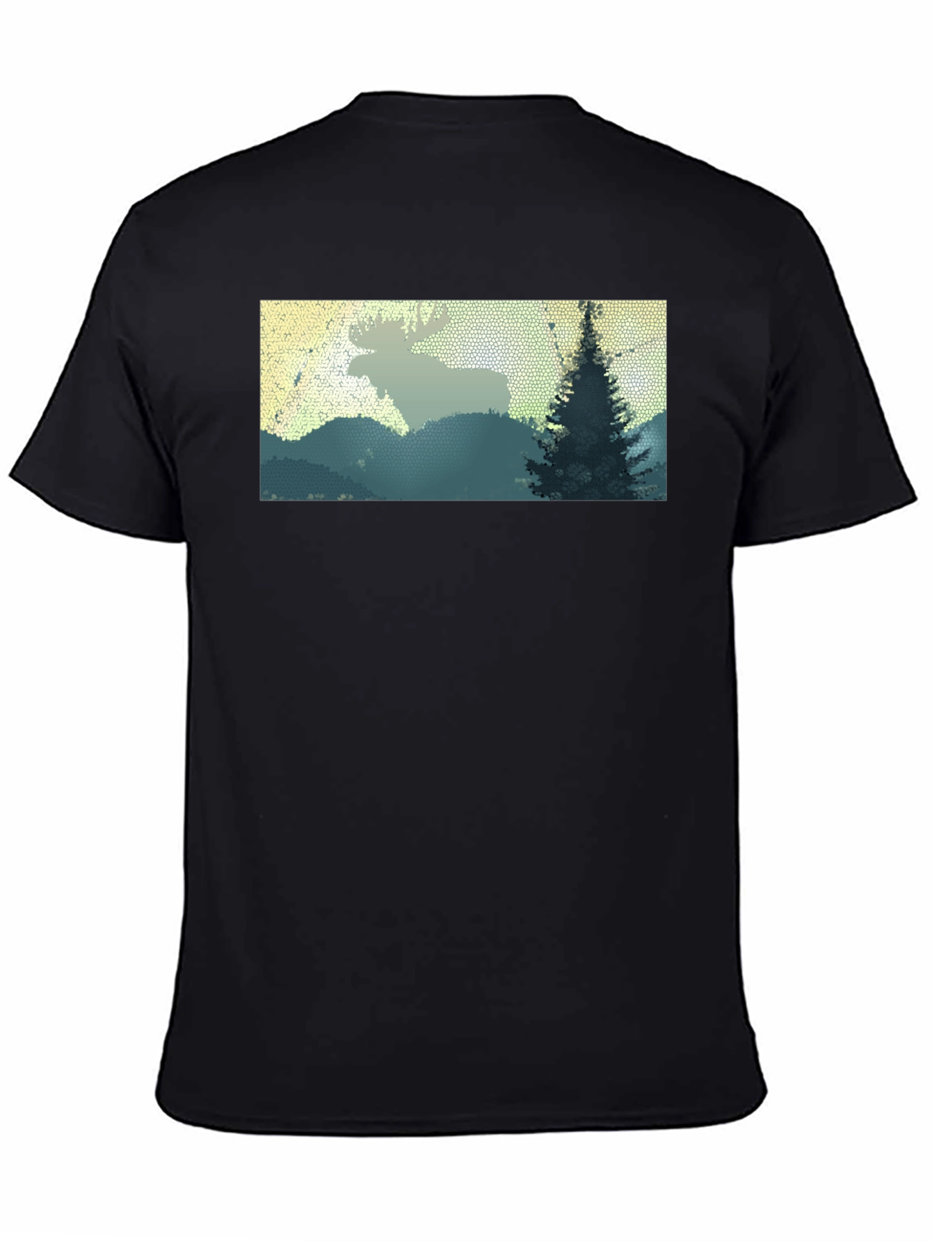 Black Moose Landscape Graphic Tee - Nature Inspired Shirt view 4