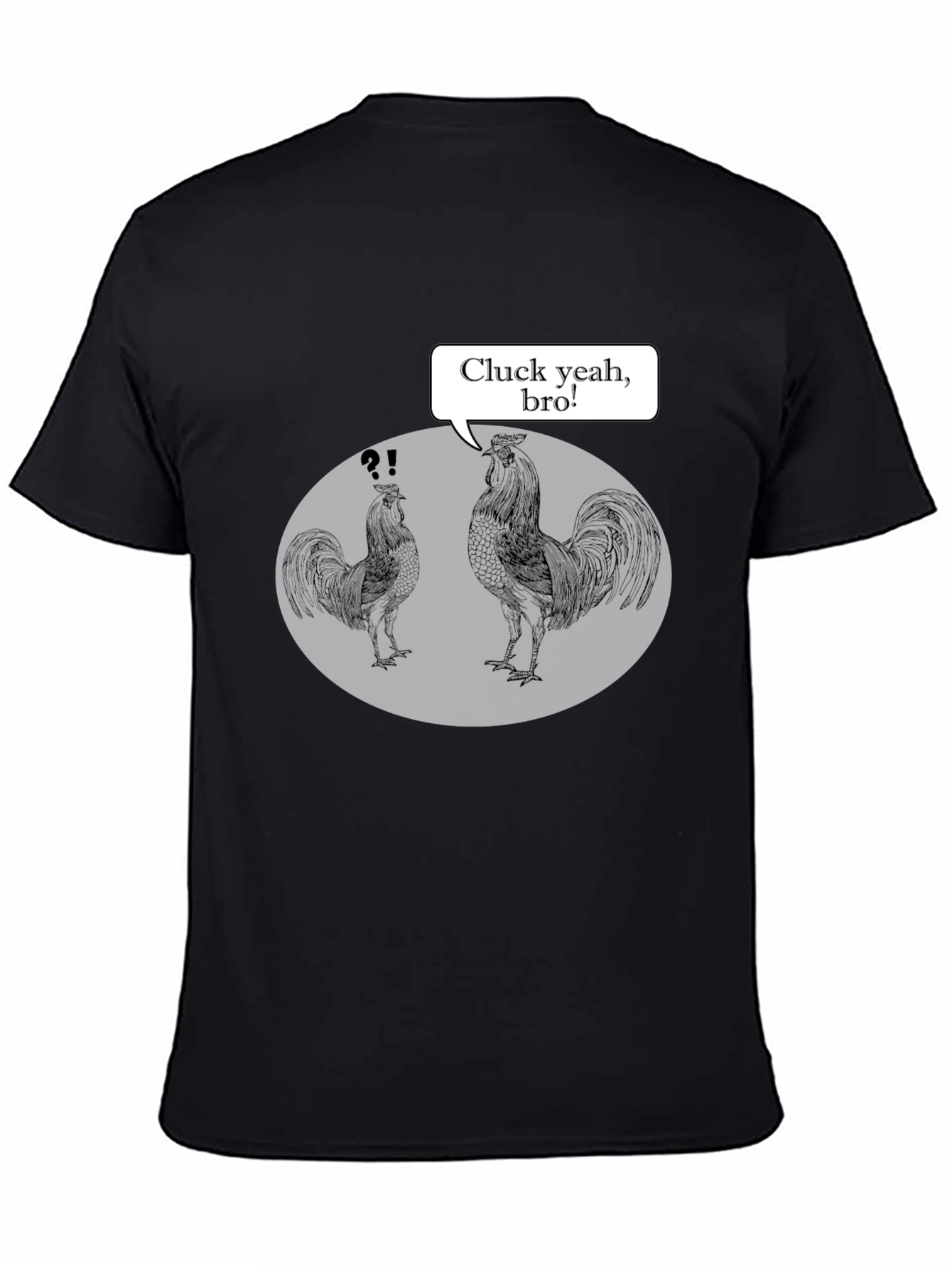 Black Cluck Yeah, Bro! Rooster Graphic Tee view 4