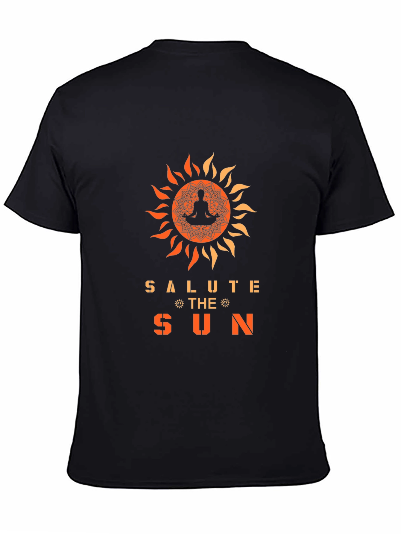 Black Salute the Sun Graphic Tee - Yoga Meditation Shirt view 4
