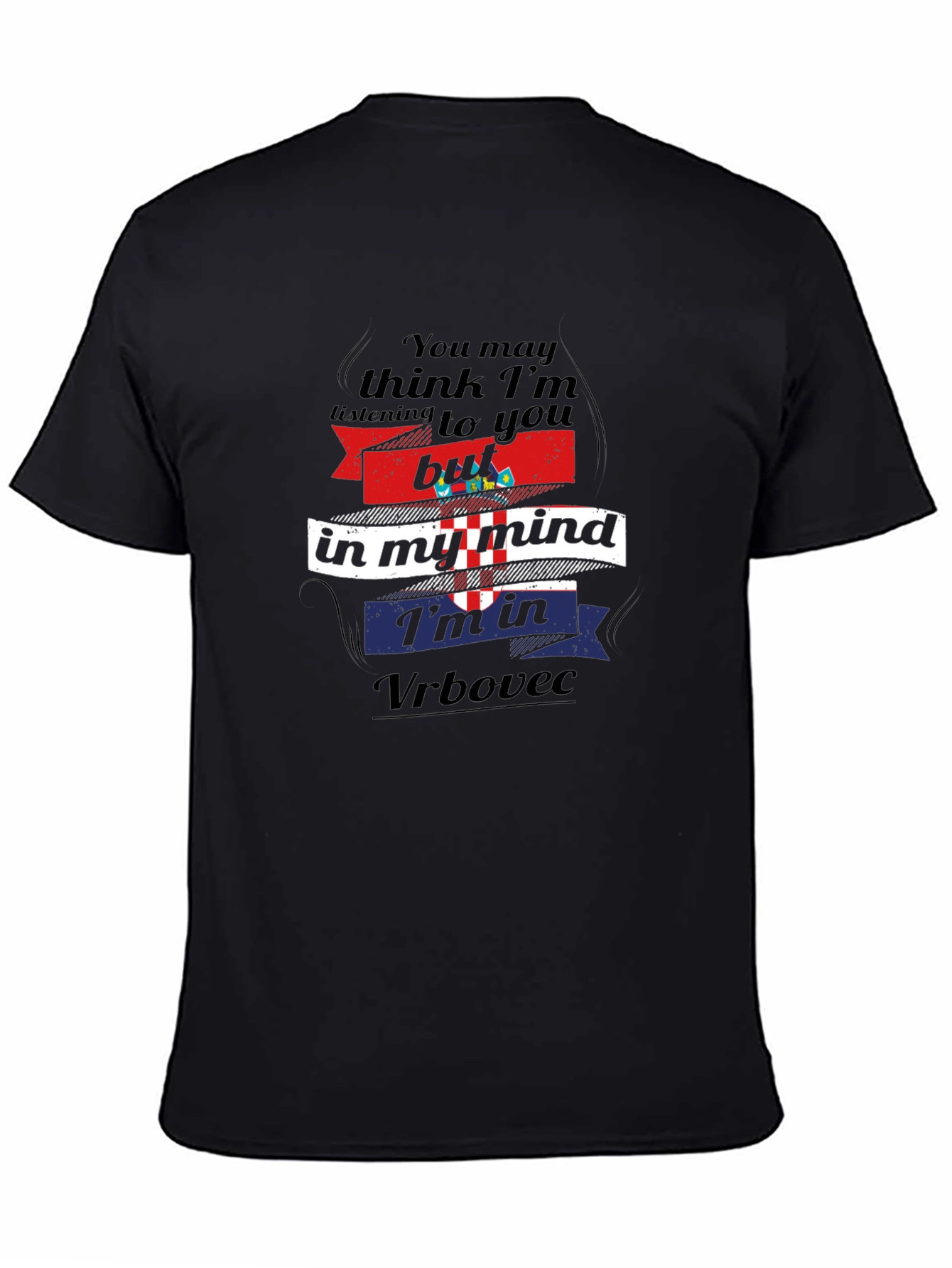 Black Funny Croatia Vrbovec Mind T-Shirt view 4