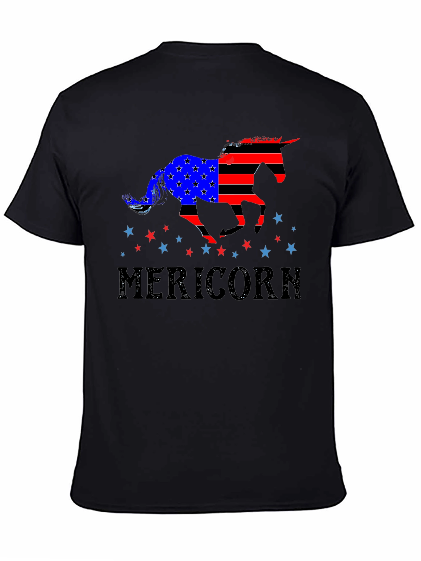 Black Patriotic Mericorn T-Shirt view 4
