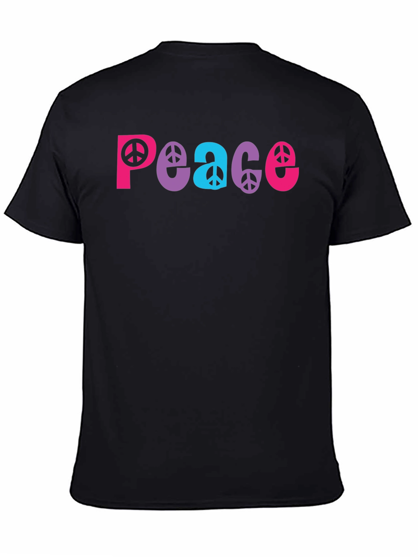Black Peace Sign Graphic Tee - Black view 4