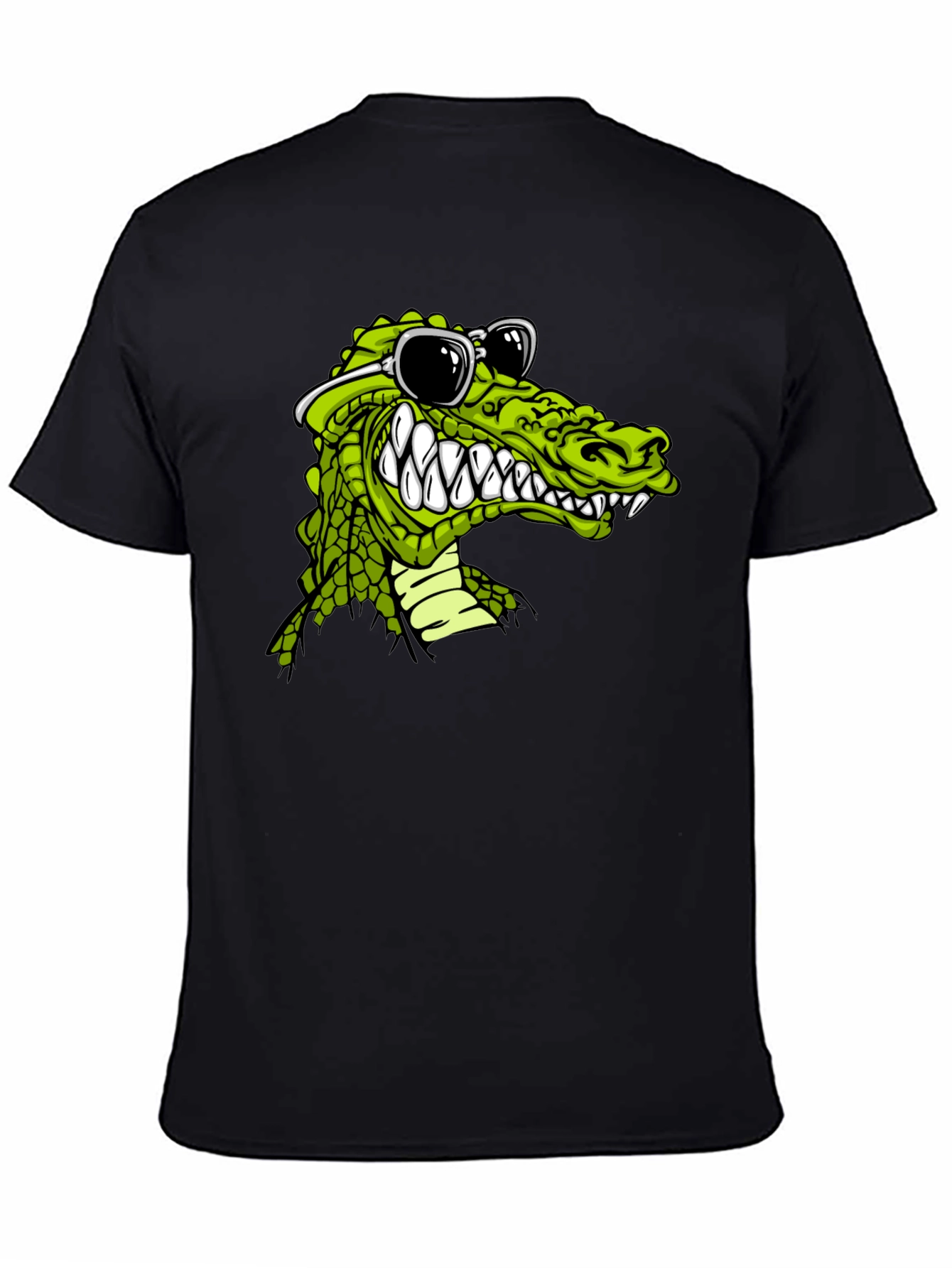 Black Cool Alligator Graphic Tee view 4