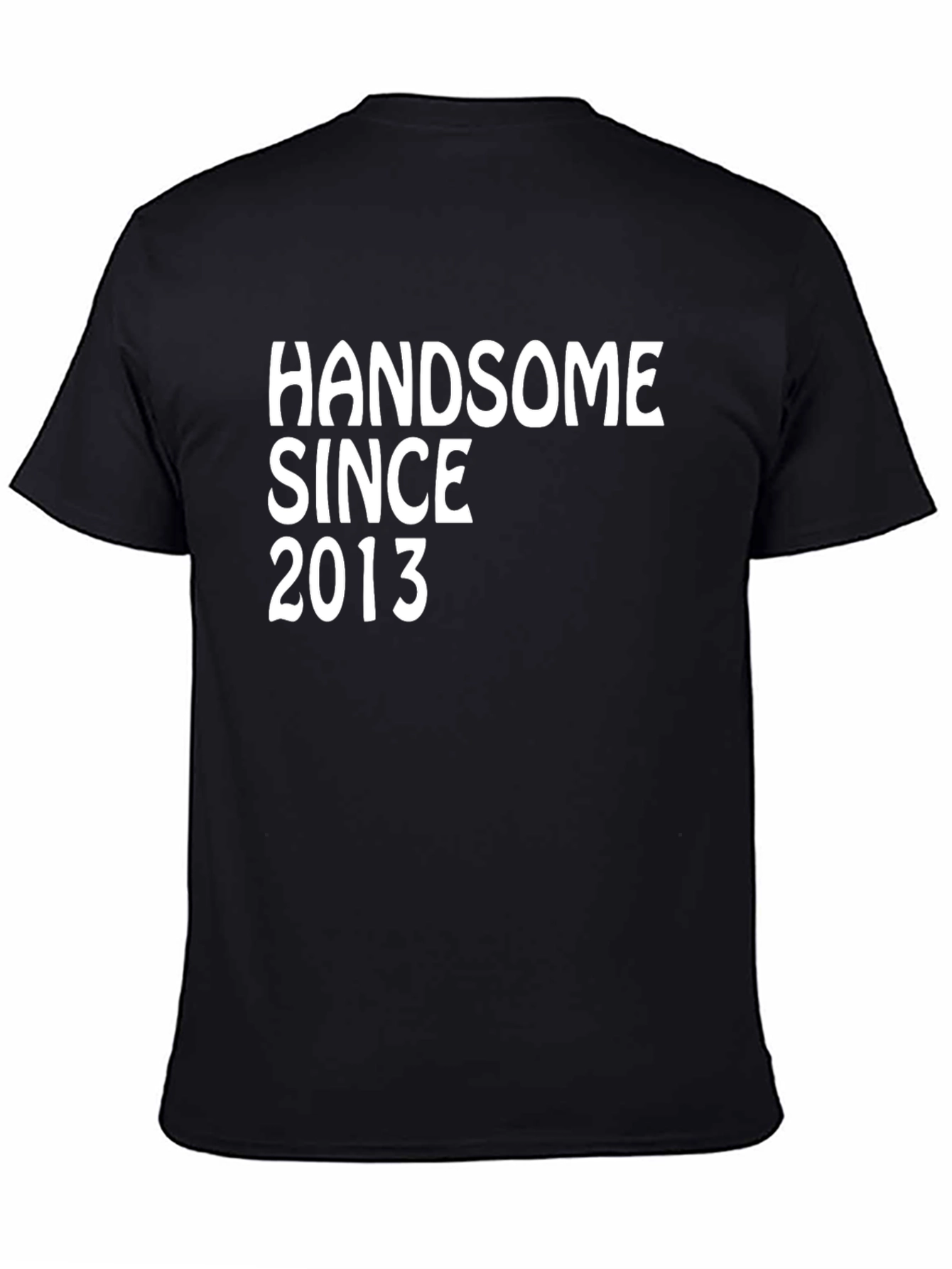 Black Handsome Since 2013 Graphic Tee - Black Cotton Blend view 4