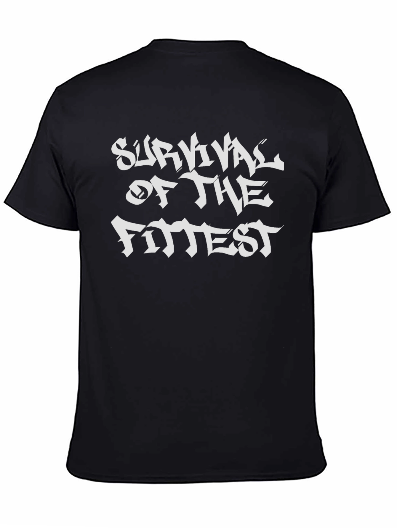 Black Survival of the Fittest Black Graphic Tee view 4