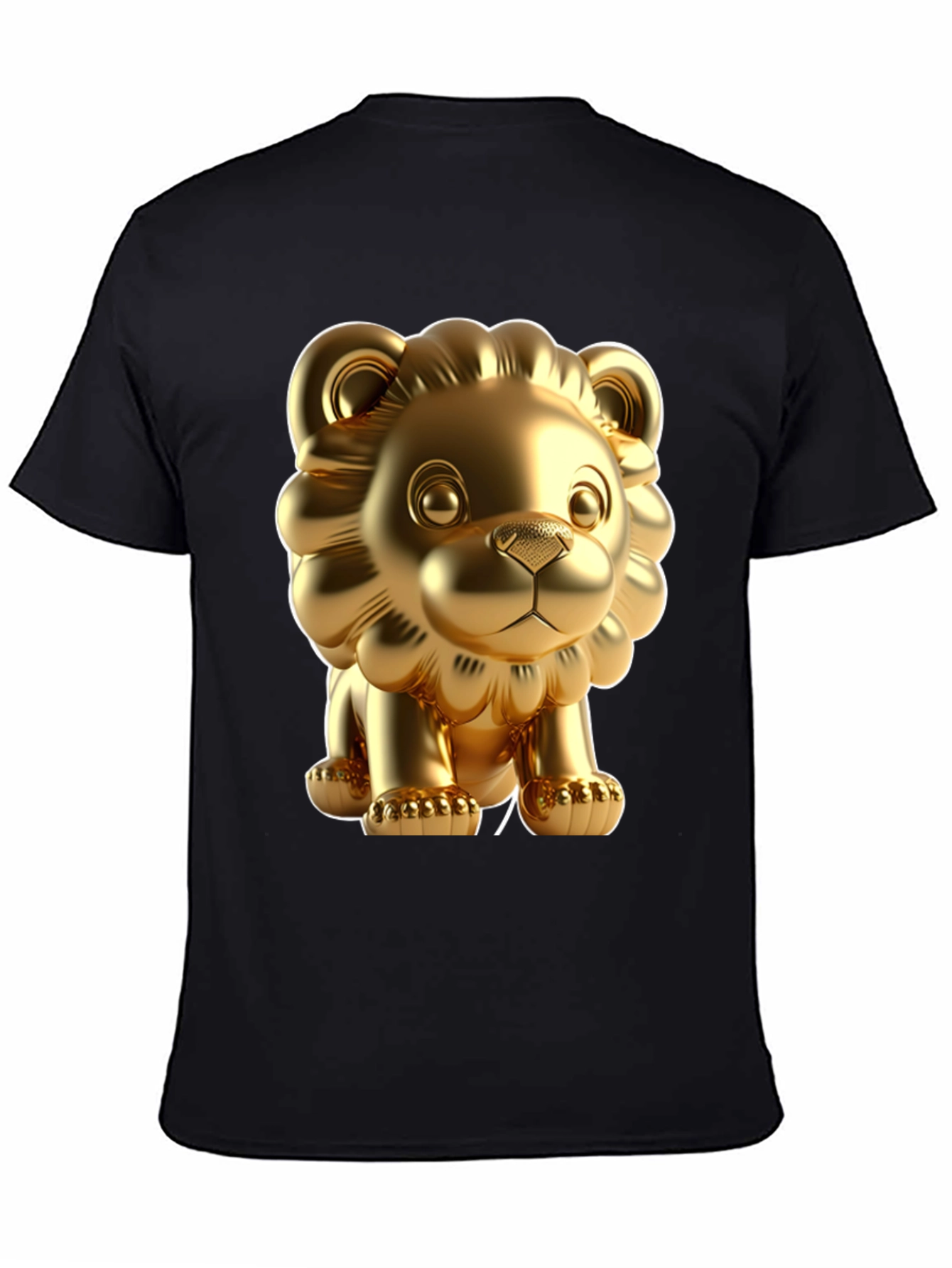 Black Golden Lion Graphic Tee - Bold Style, Soft Fabric view 4