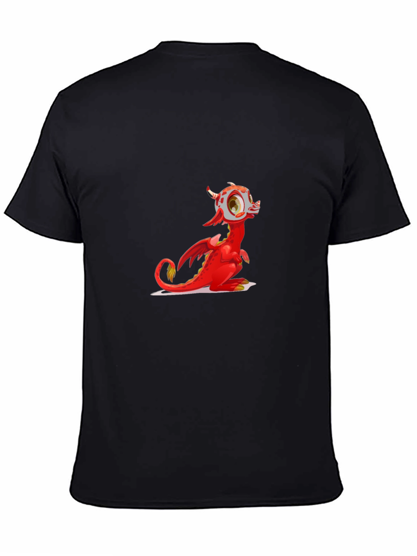 Black Red Dragon Graphic Tee - Fun Cartoon Style view 4