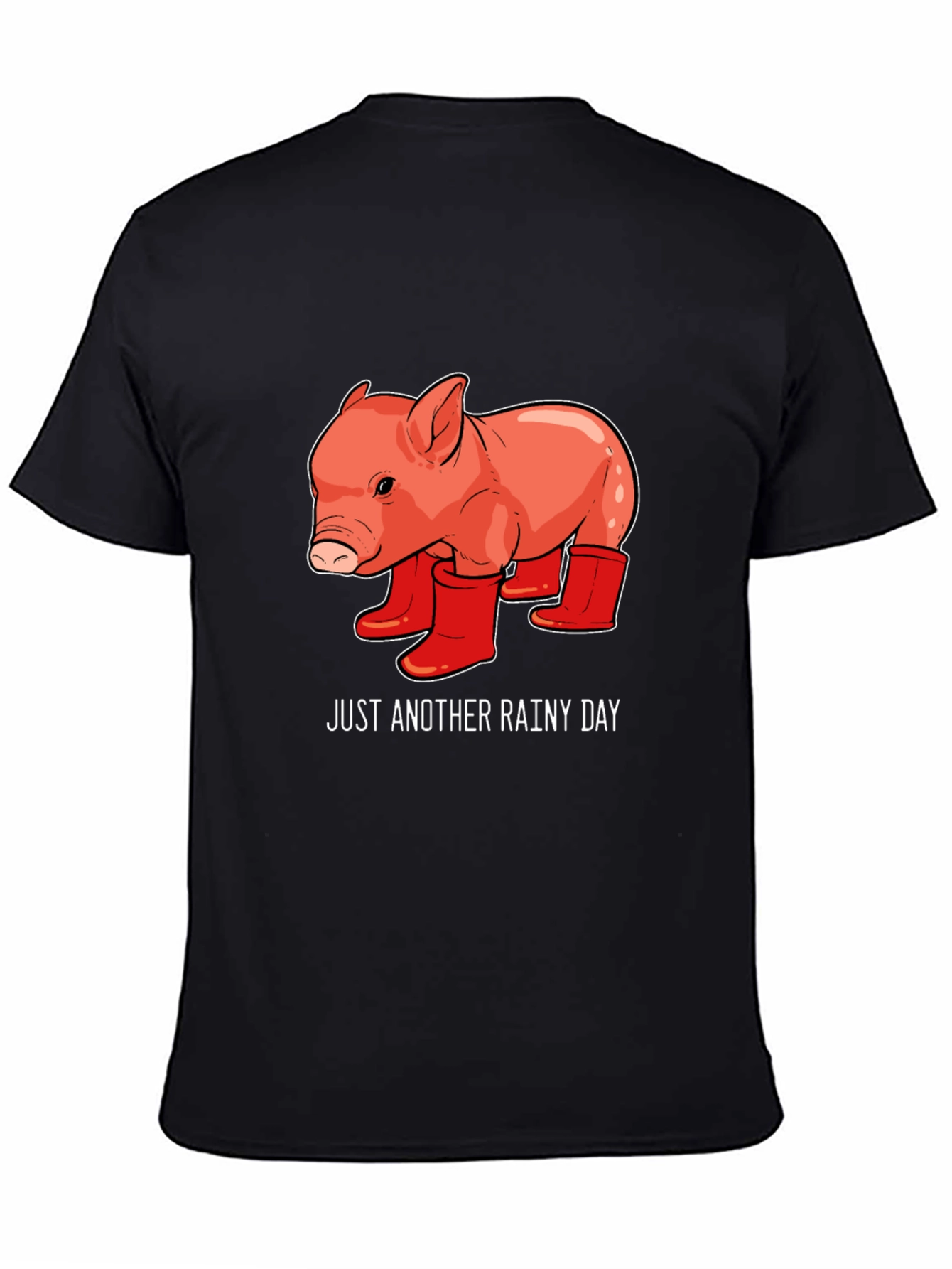 Black Rainy Day Piglet Tee view 4