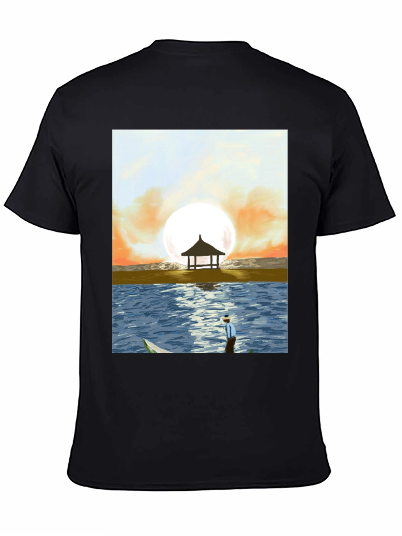 Black Sunset Beach Graphic Tee - Stylish Men's T-Shirt view 4