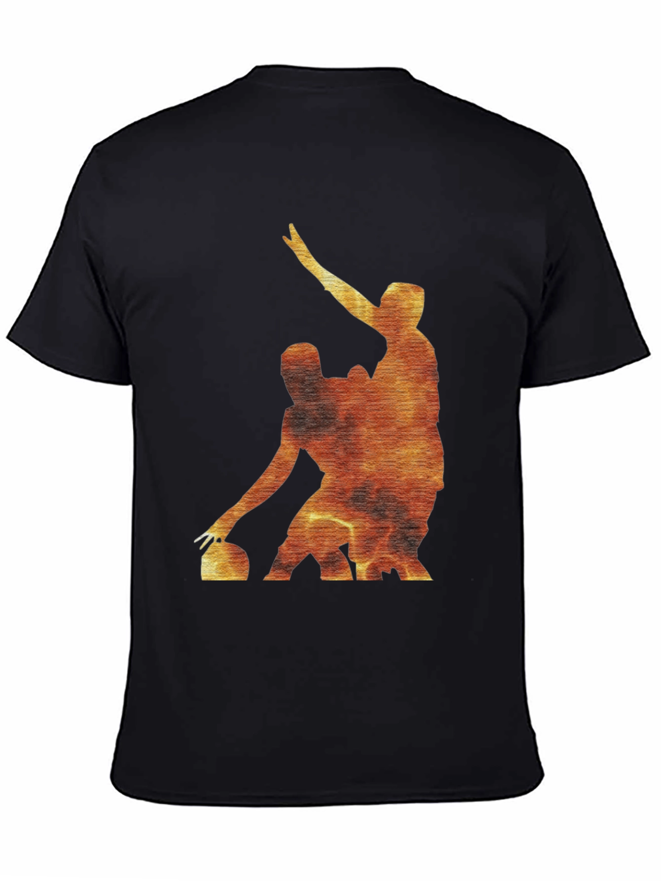 Black Fiery Curling Players Black T-Shirt view 4