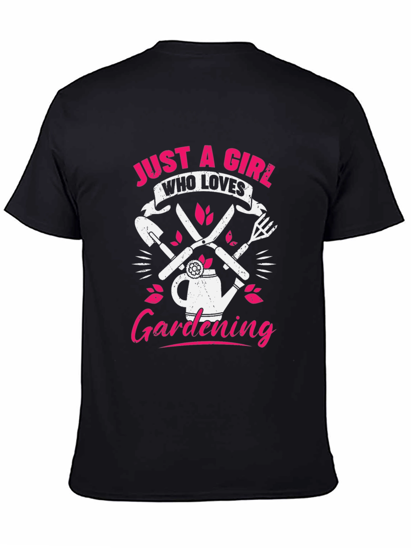 Black Just a Girl Who Loves Gardening T-Shirt view 4