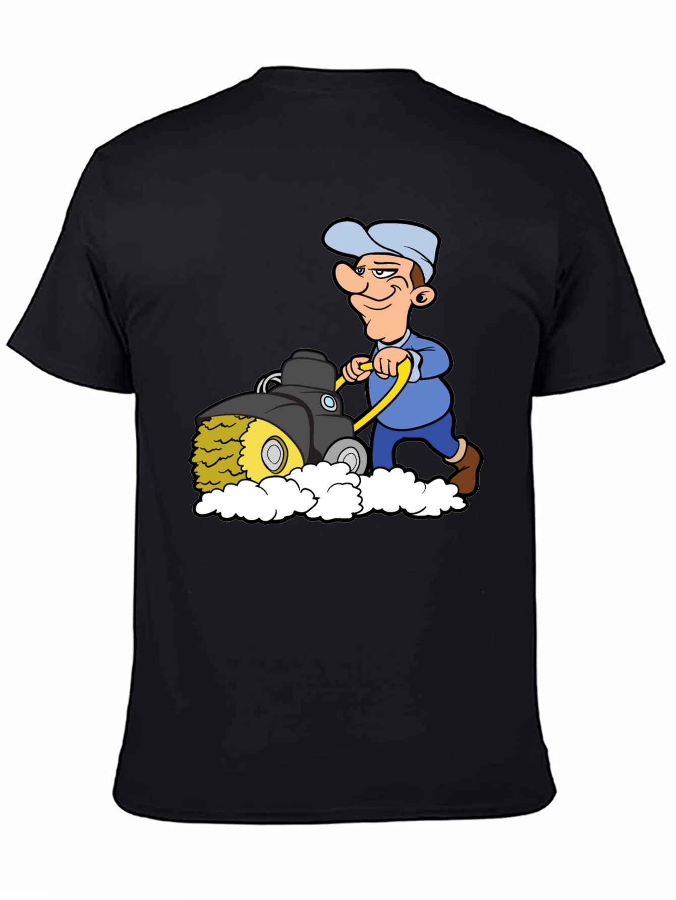 Black Cartoon Mower T-Shirt view 4