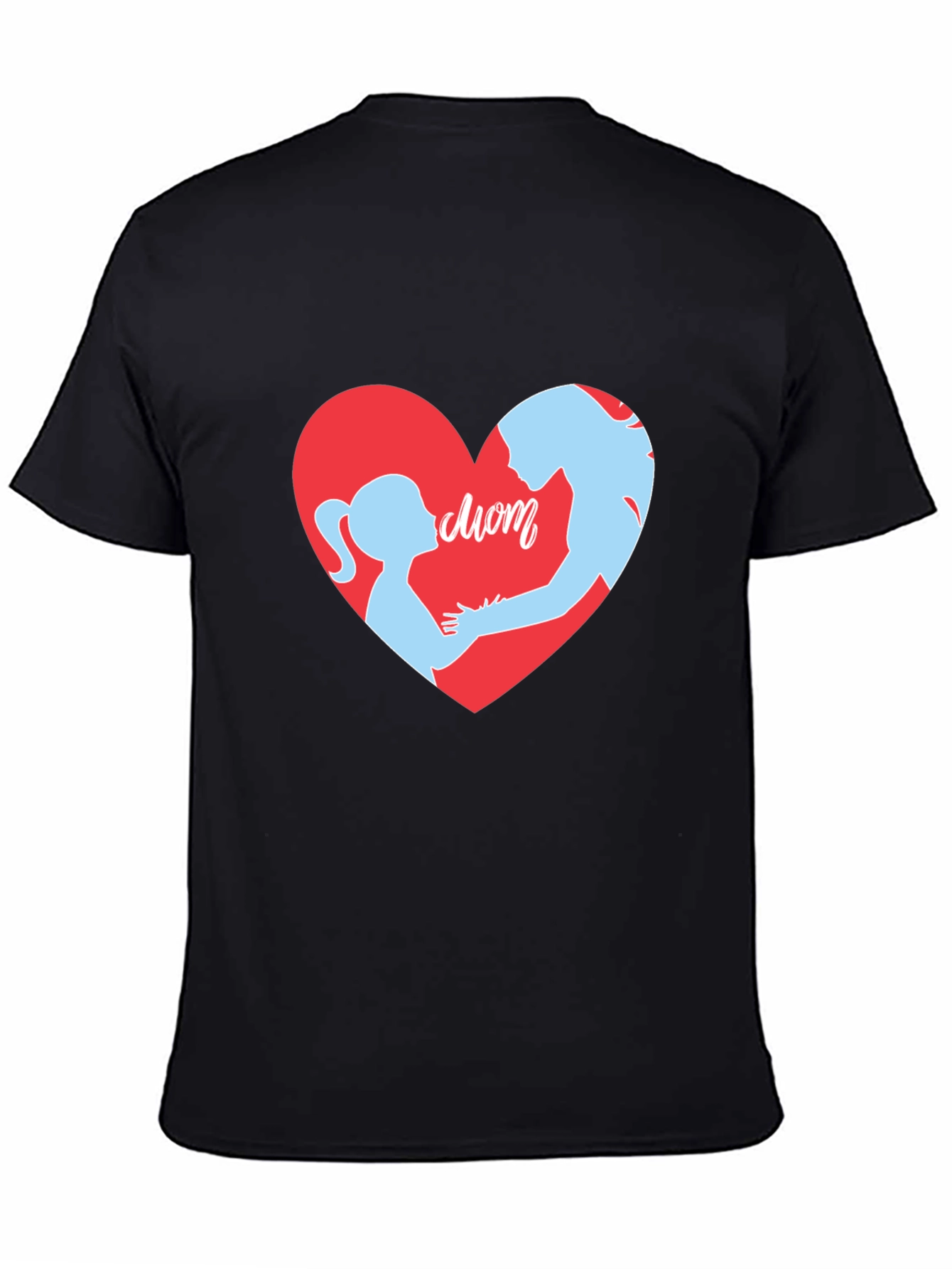 Black Mom & Daughter Heart T-Shirt - Black view 4