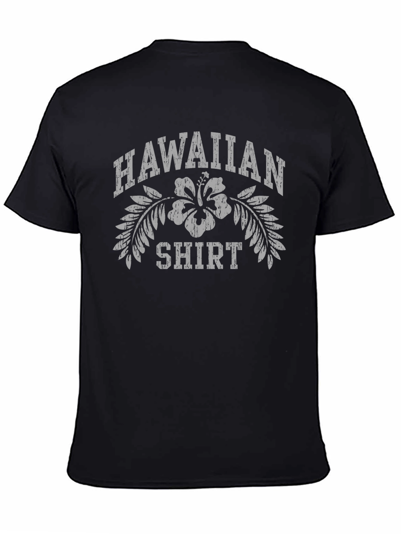 Black Hawaiian Shirt Graphic Tee - Black view 4
