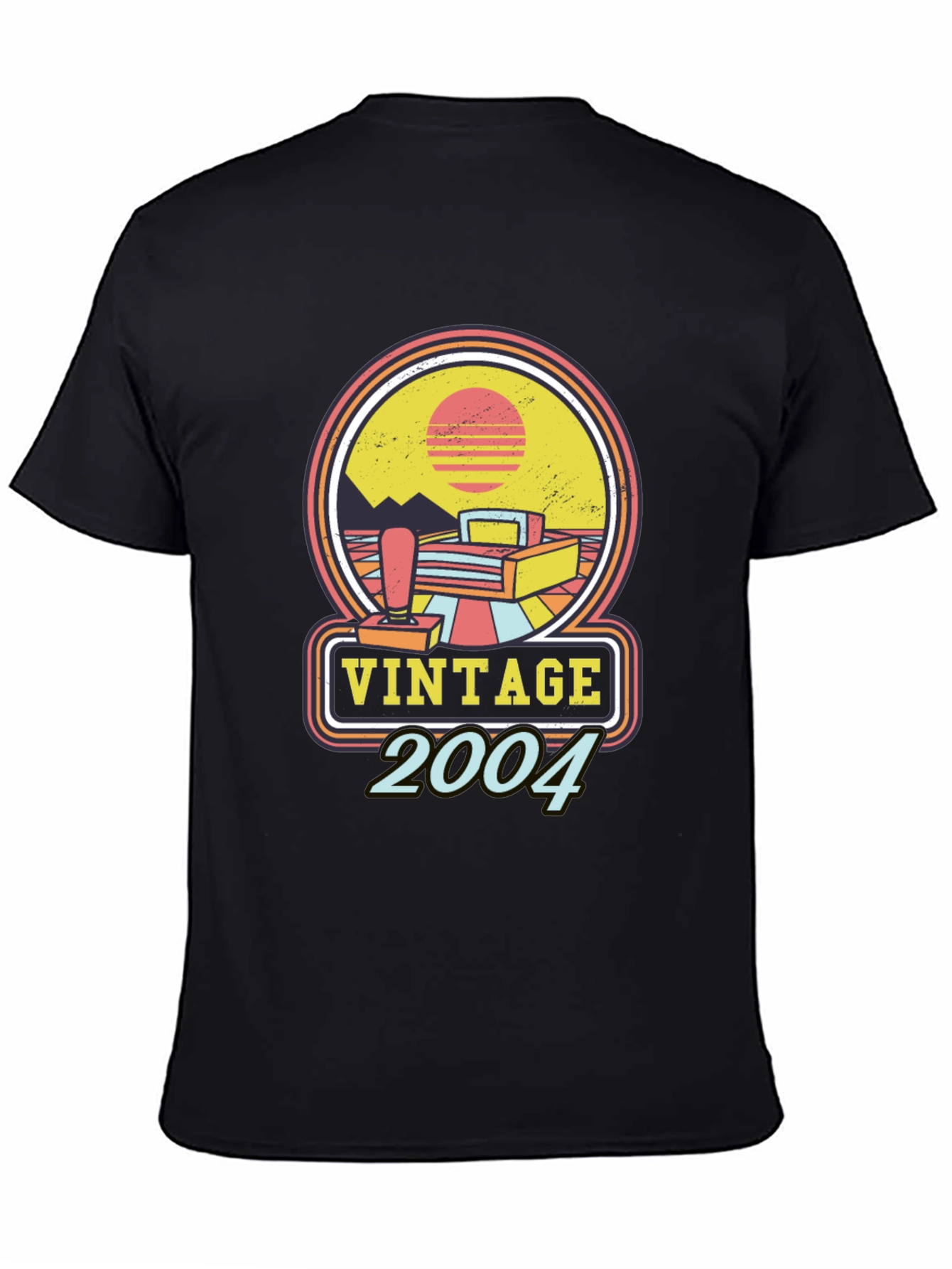 Black Vintage 2004 Gamer T-Shirt - Retro Style view 4