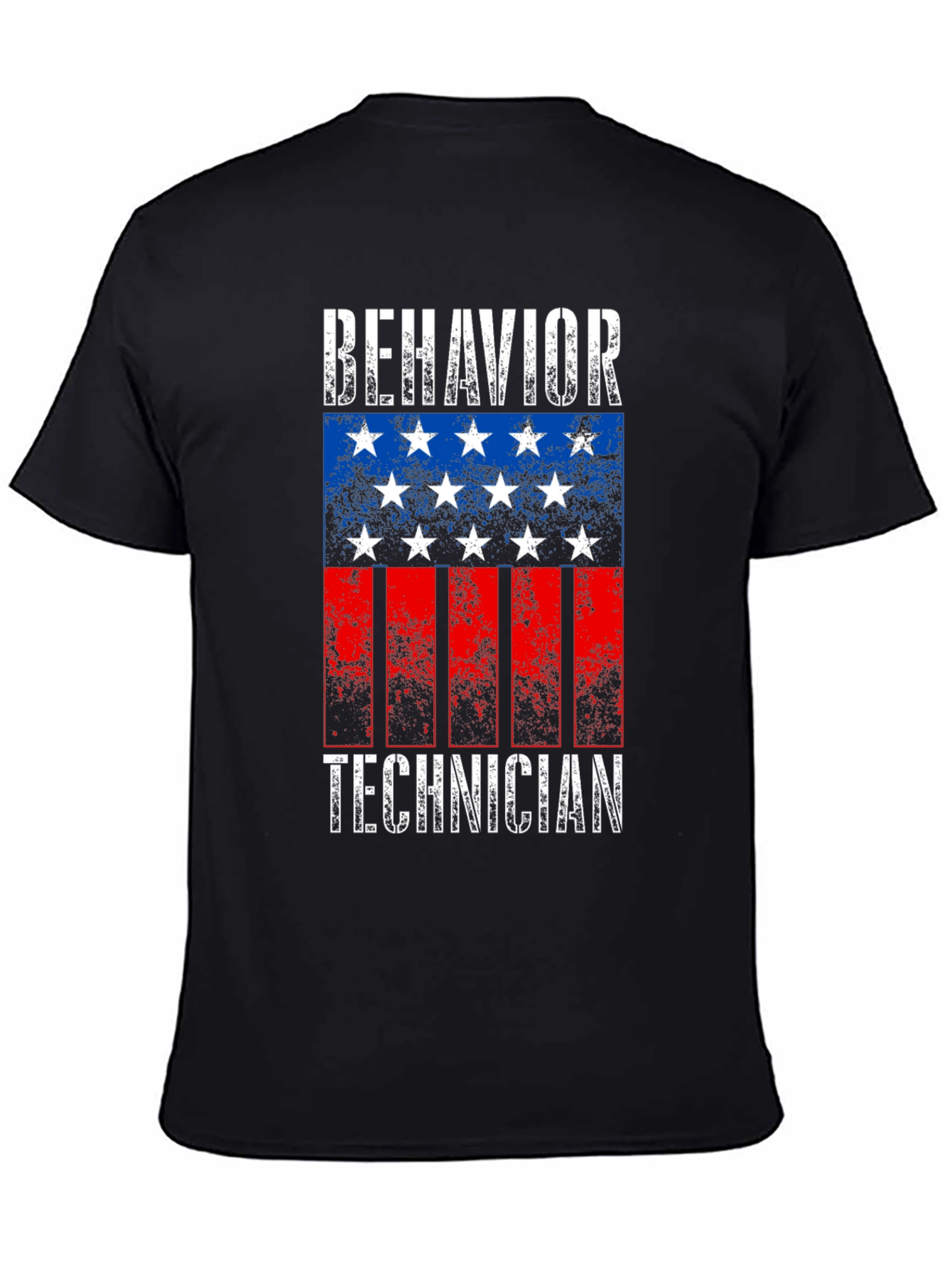 Black Behavior Technician Flag T-Shirt view 4