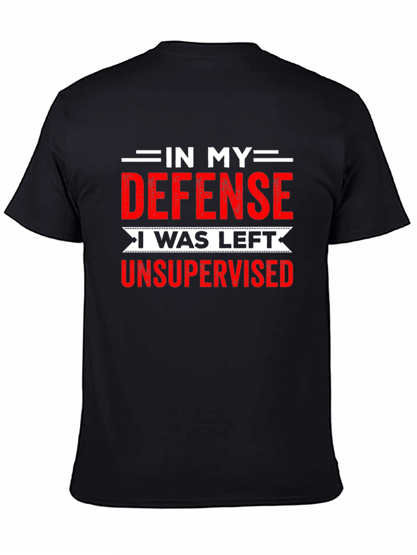 Black Funny Unsupervised T-Shirt view 4