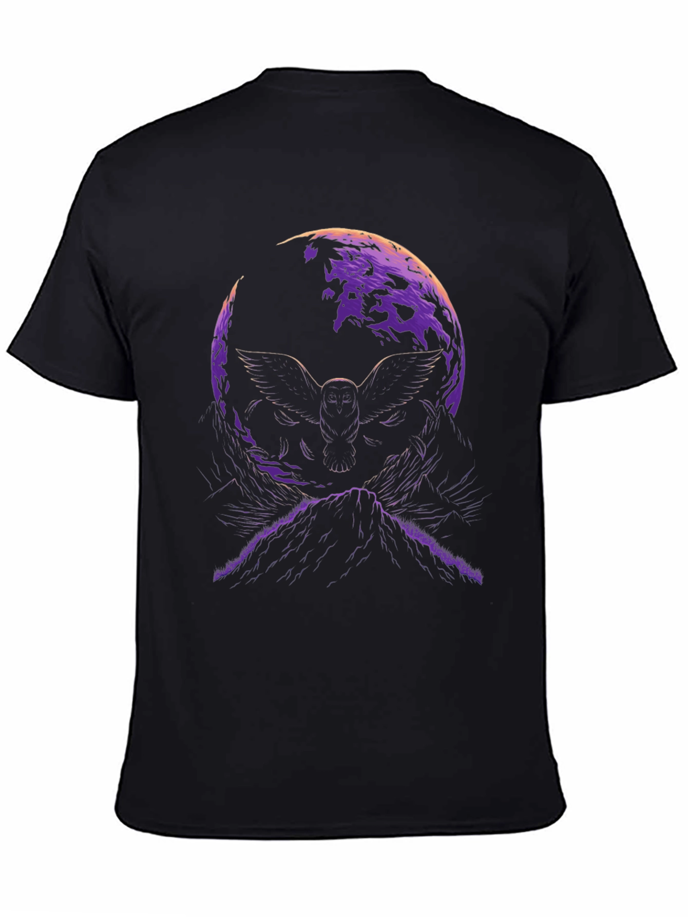 Black Owl Moon Graphic T-Shirt view 4