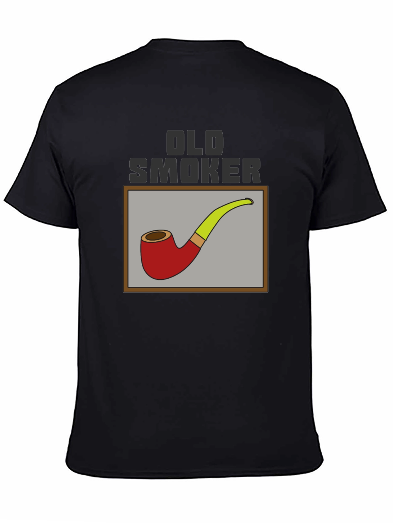 Black Old Smoker Pipe T-Shirt - Classic Design view 4