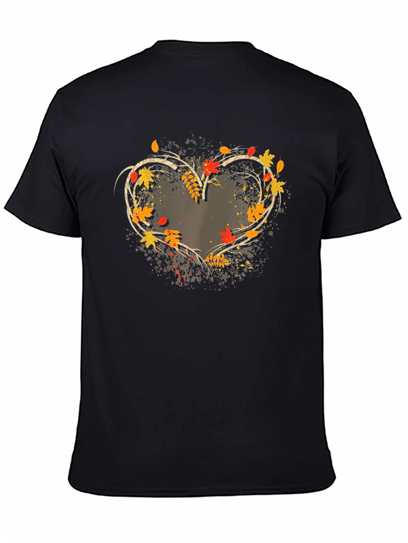 Black Autumn Heart T-Shirt - Stylish Fall Apparel view 4