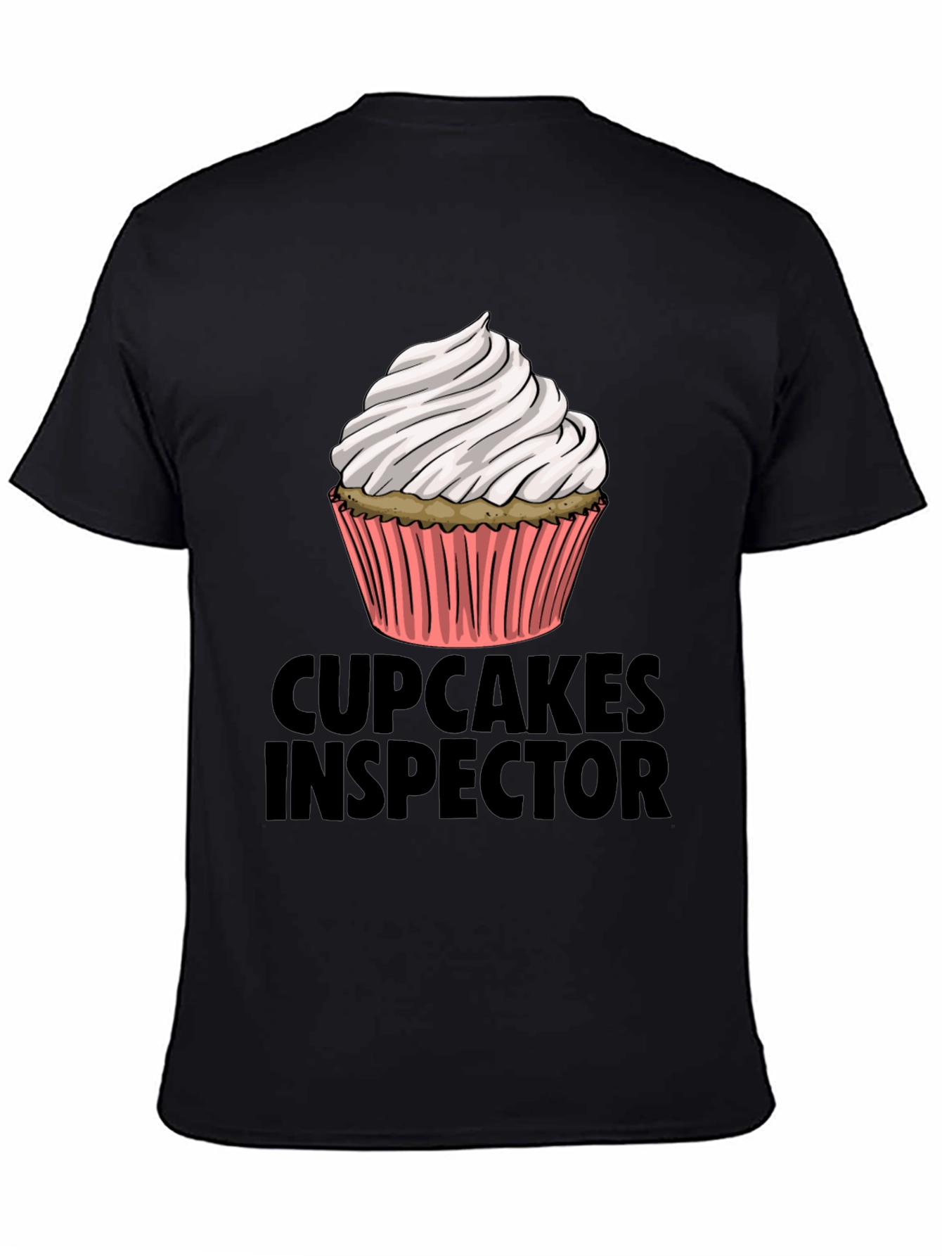 Black Cupcakes Inspector Funny Graphic T-Shirt view 4