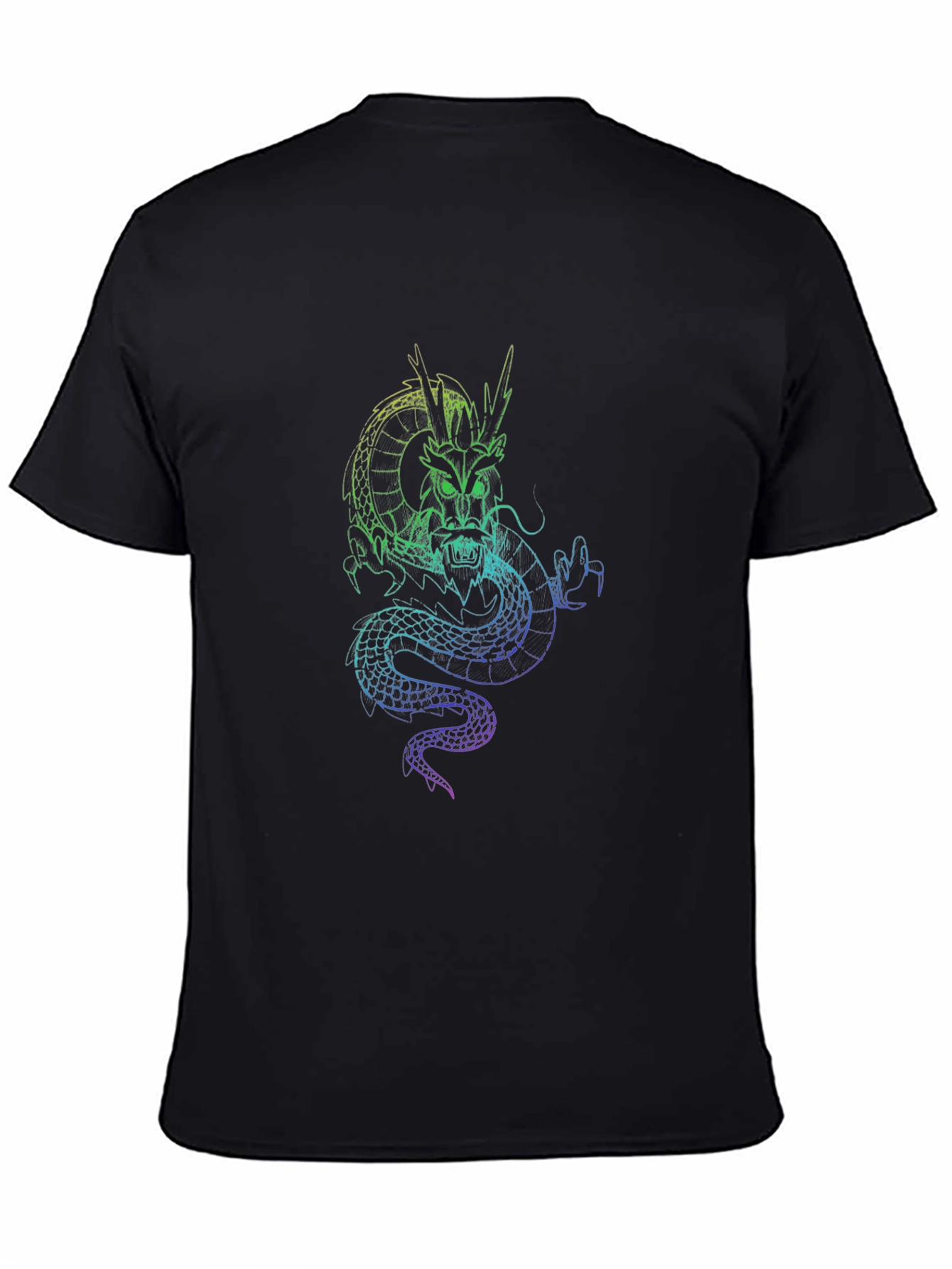 Black Dragon Graphic T-Shirt - Men's Black Tee view 4
