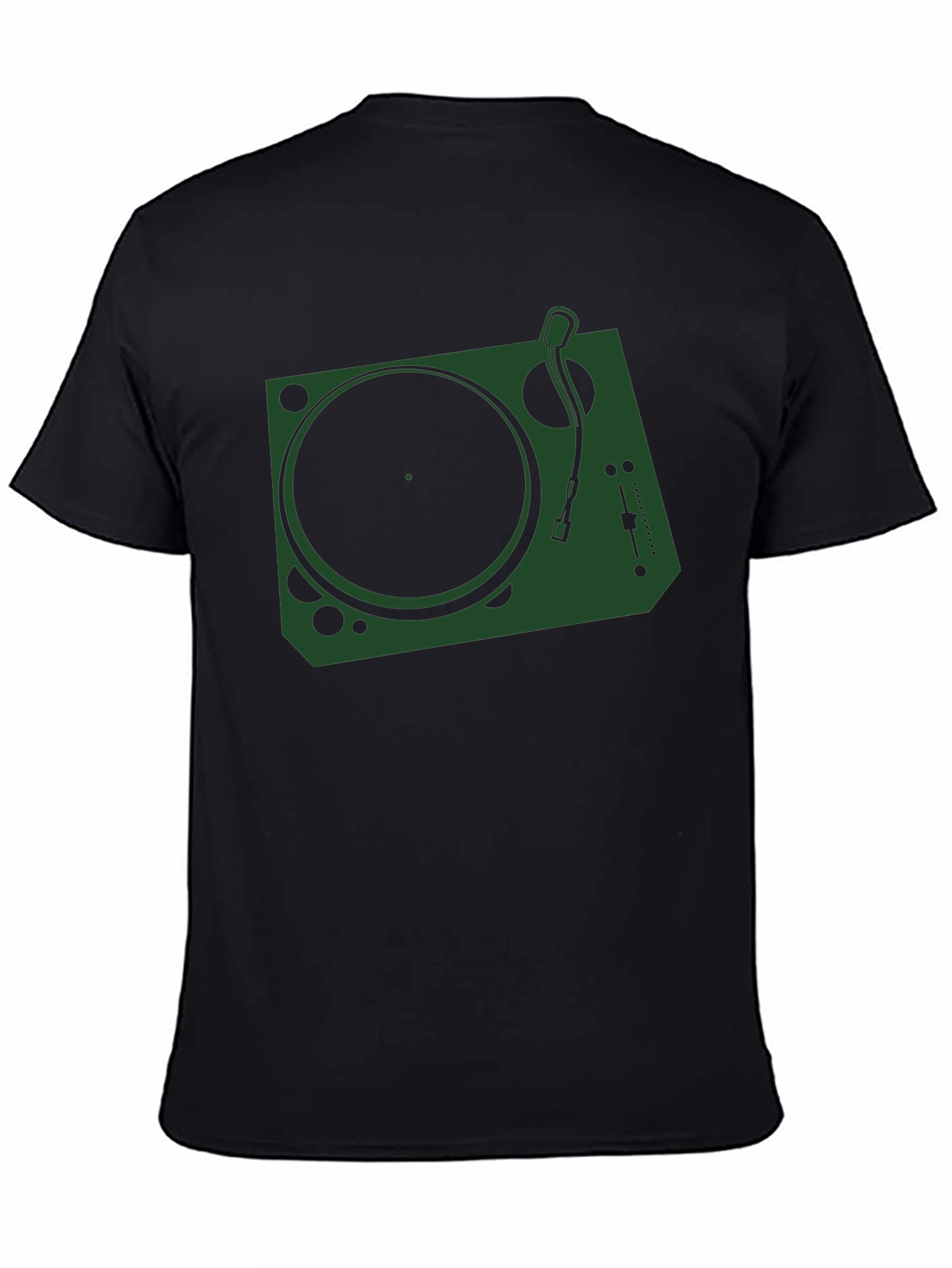Black DJ Turntable Graphic T-Shirt - Black view 4