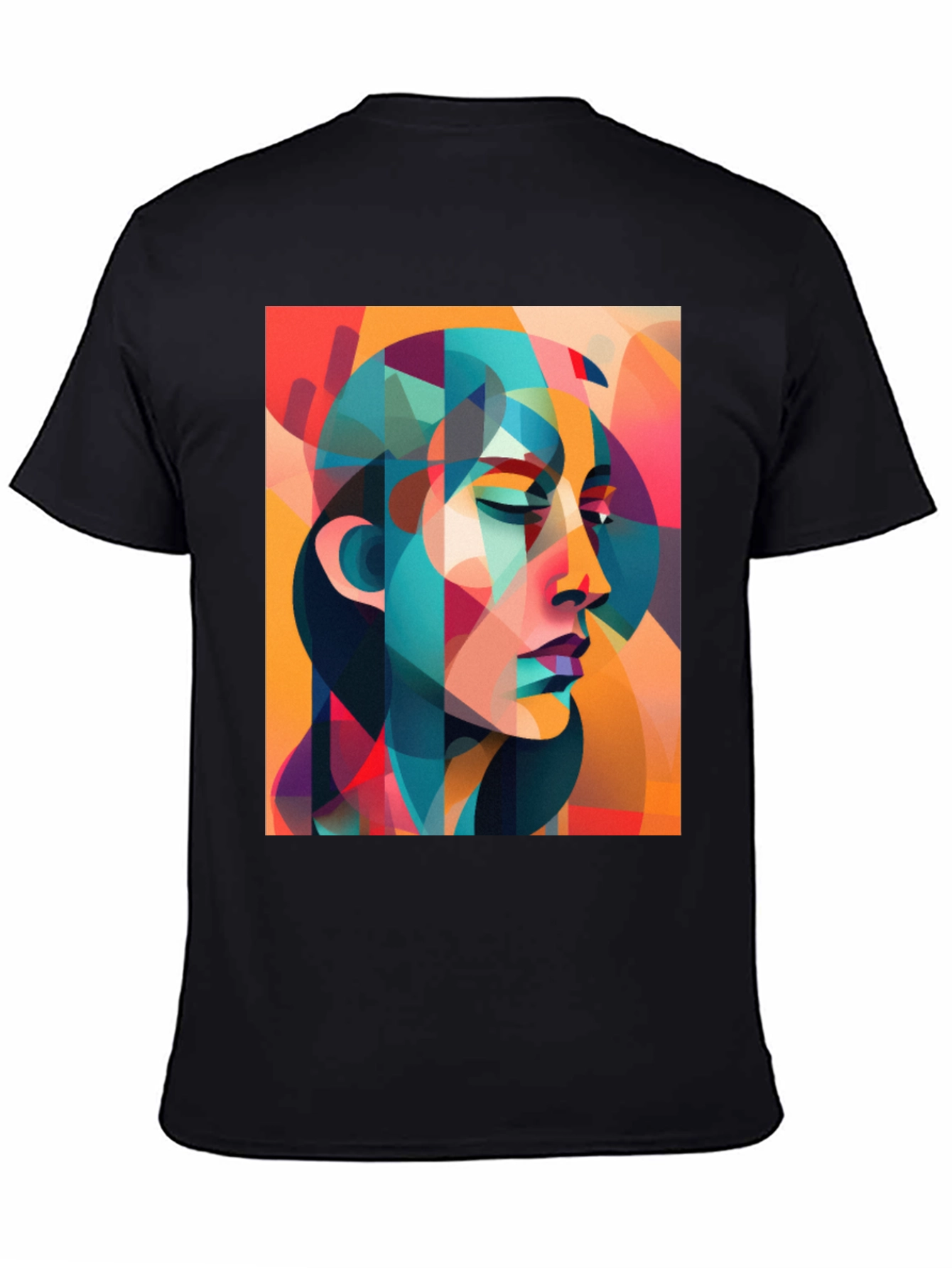 Black Abstract Woman Graphic Tee - Bold Artistic Design view 4