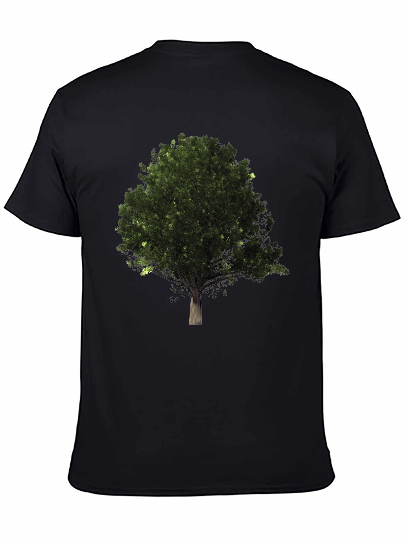 Black Nature Tree Graphic Black T-Shirt view 4
