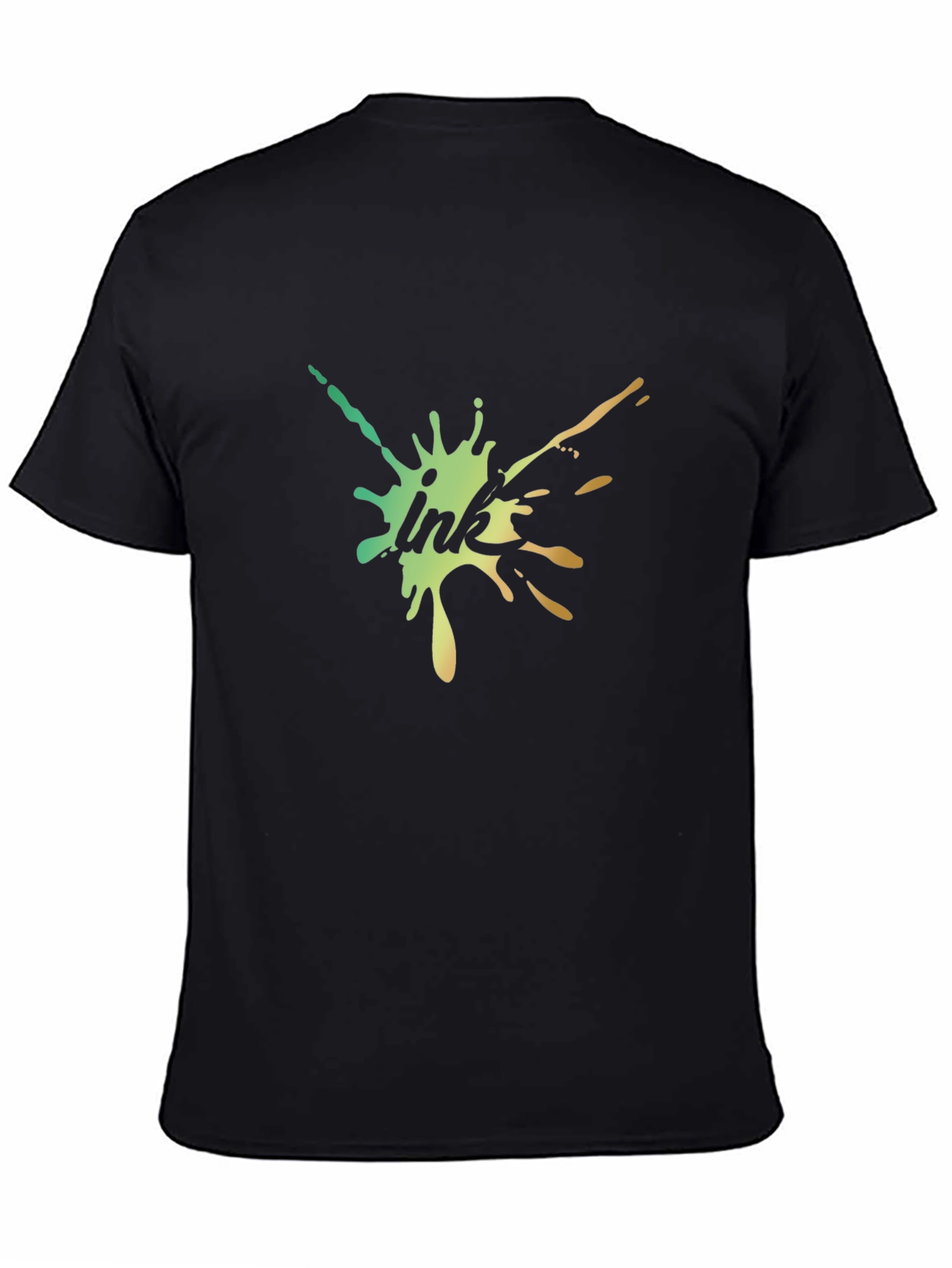 Black Ink Splash T-Shirt - Modern Artistic Design view 4