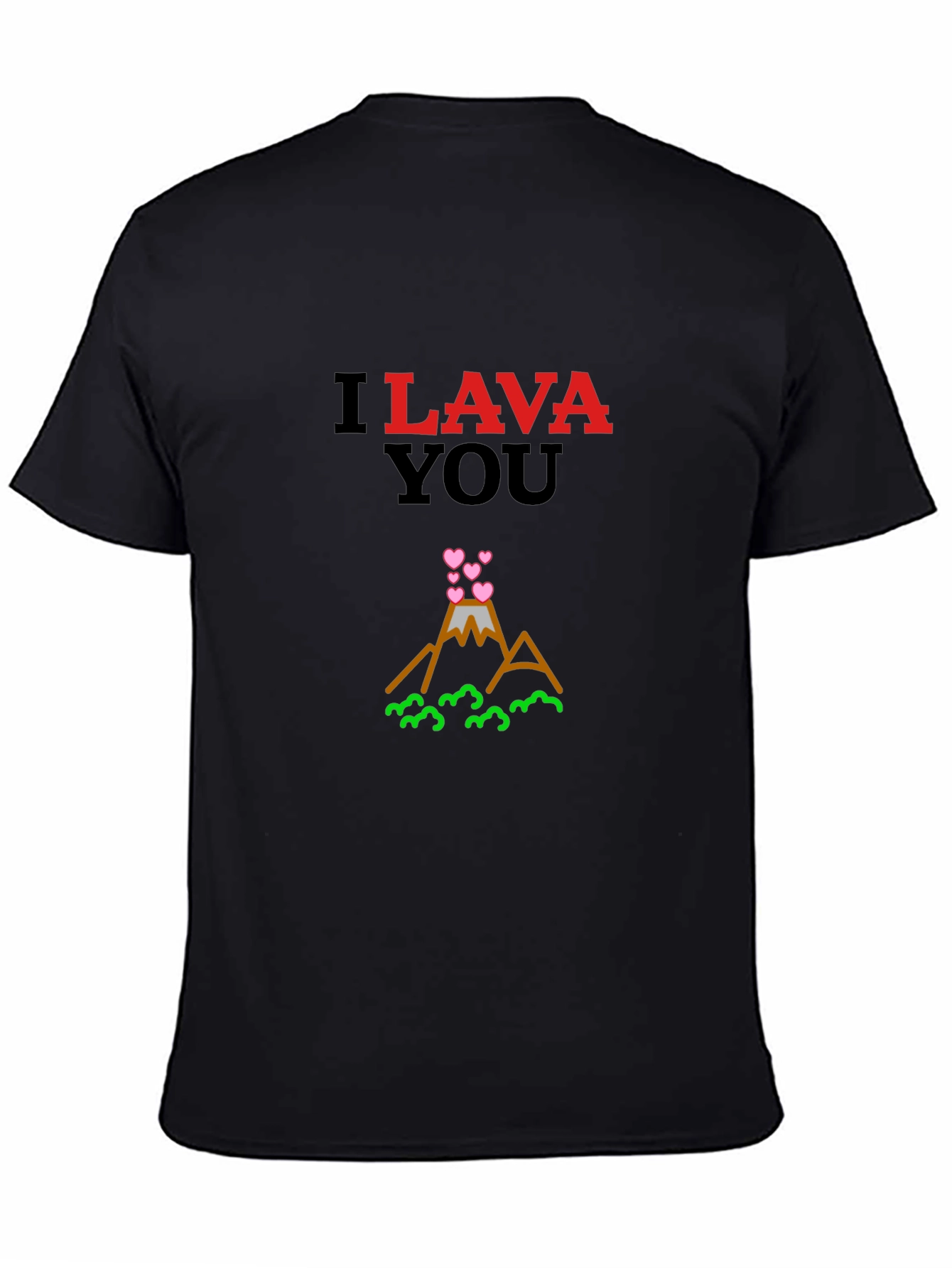 Black I Lava You Graphic Tee - Love Volcano Shirt view 4