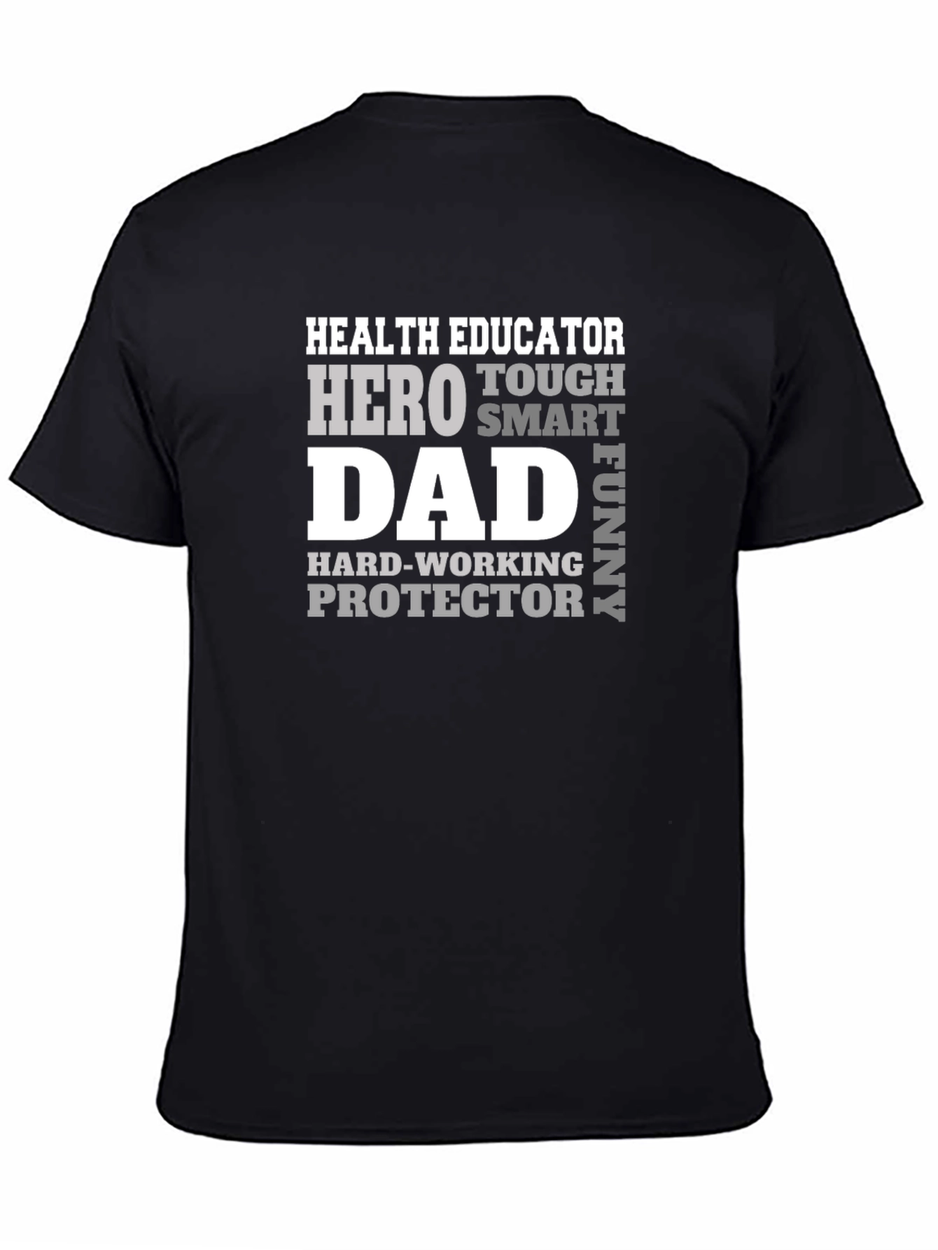 Black Health Educator Dad T-Shirt, Hero Protector Tee view 4