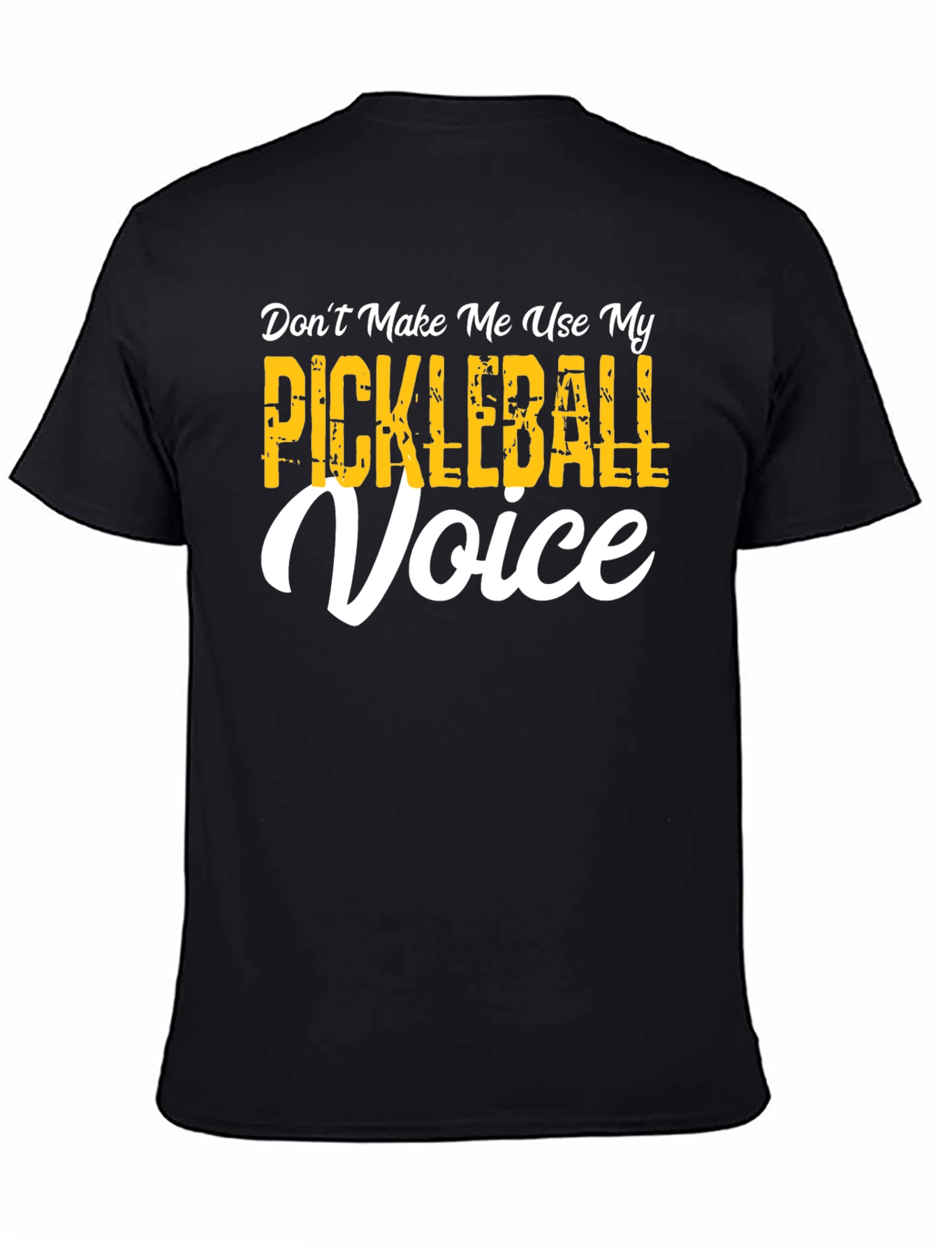 Black Pickleball Voice T-Shirt - Funny Graphic Tee view 4