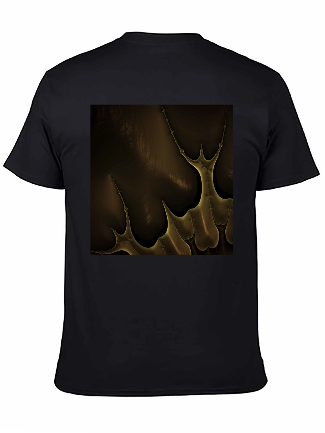 Black Abstract Gold Pattern Black T-Shirt view 4