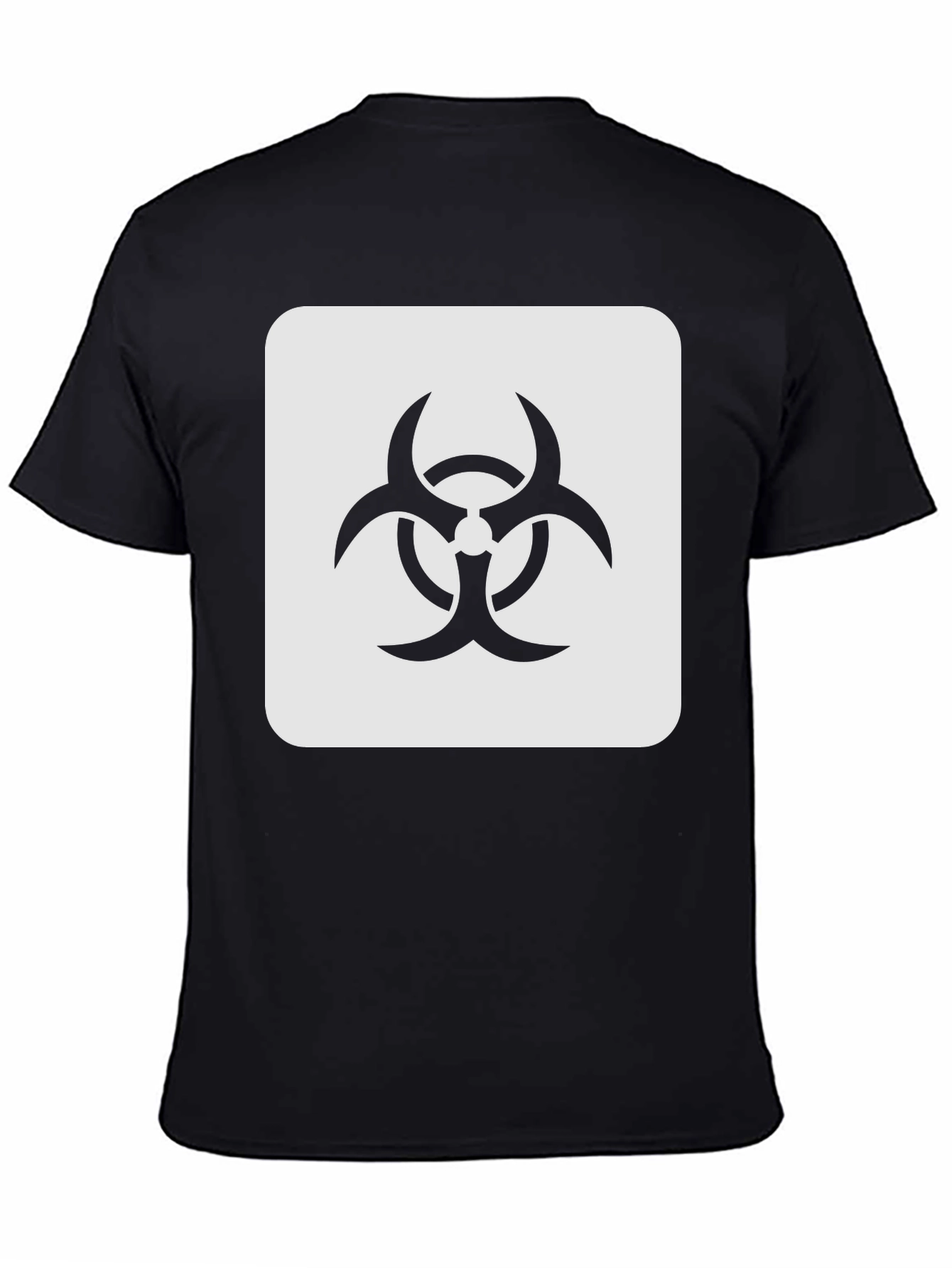 Black Biohazard Symbol Graphic Tee - Black Cotton Blend T-Shirt view 4