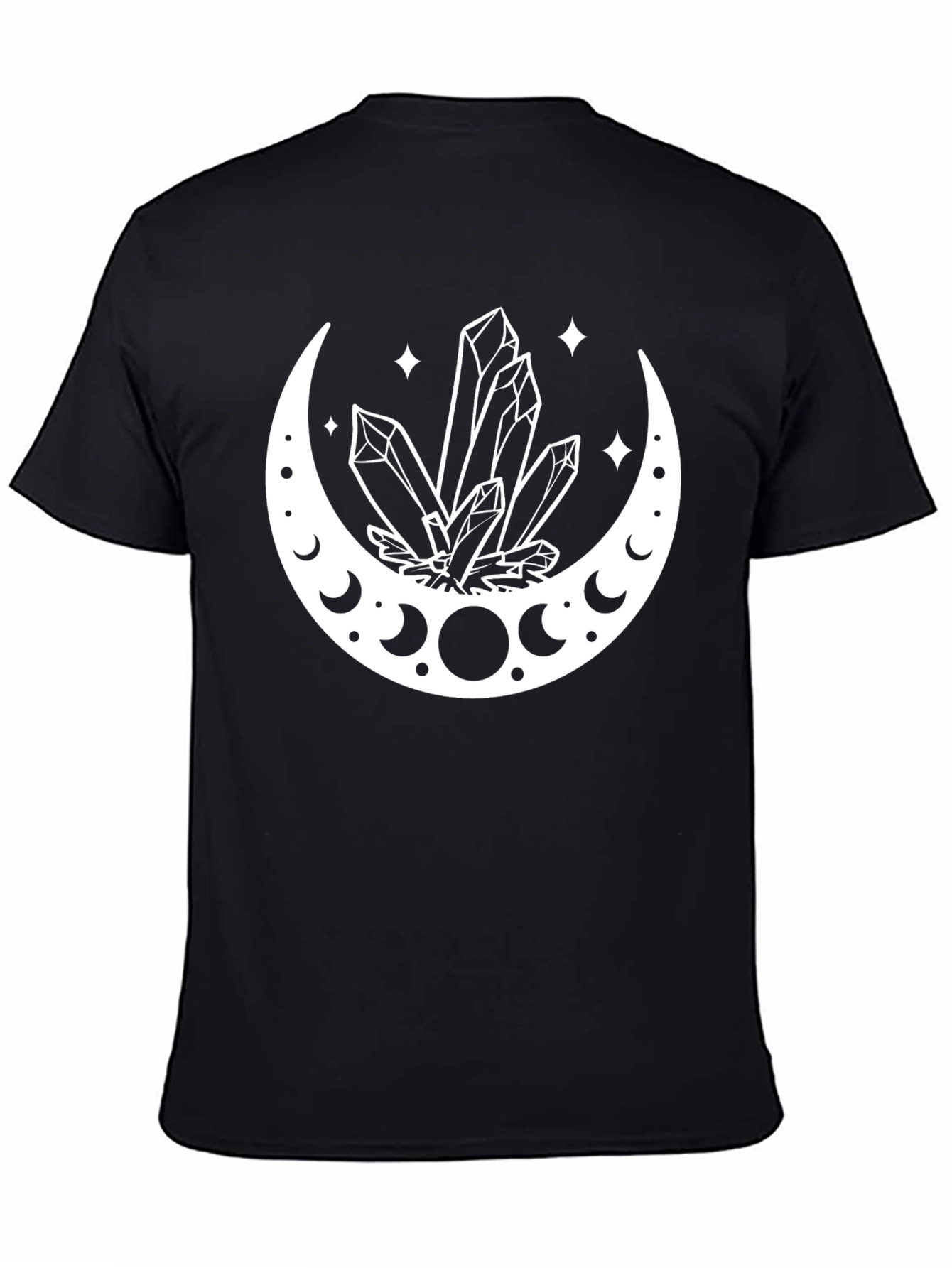 Black Crystals & Crescent Moon Graphic Tee - Black view 4