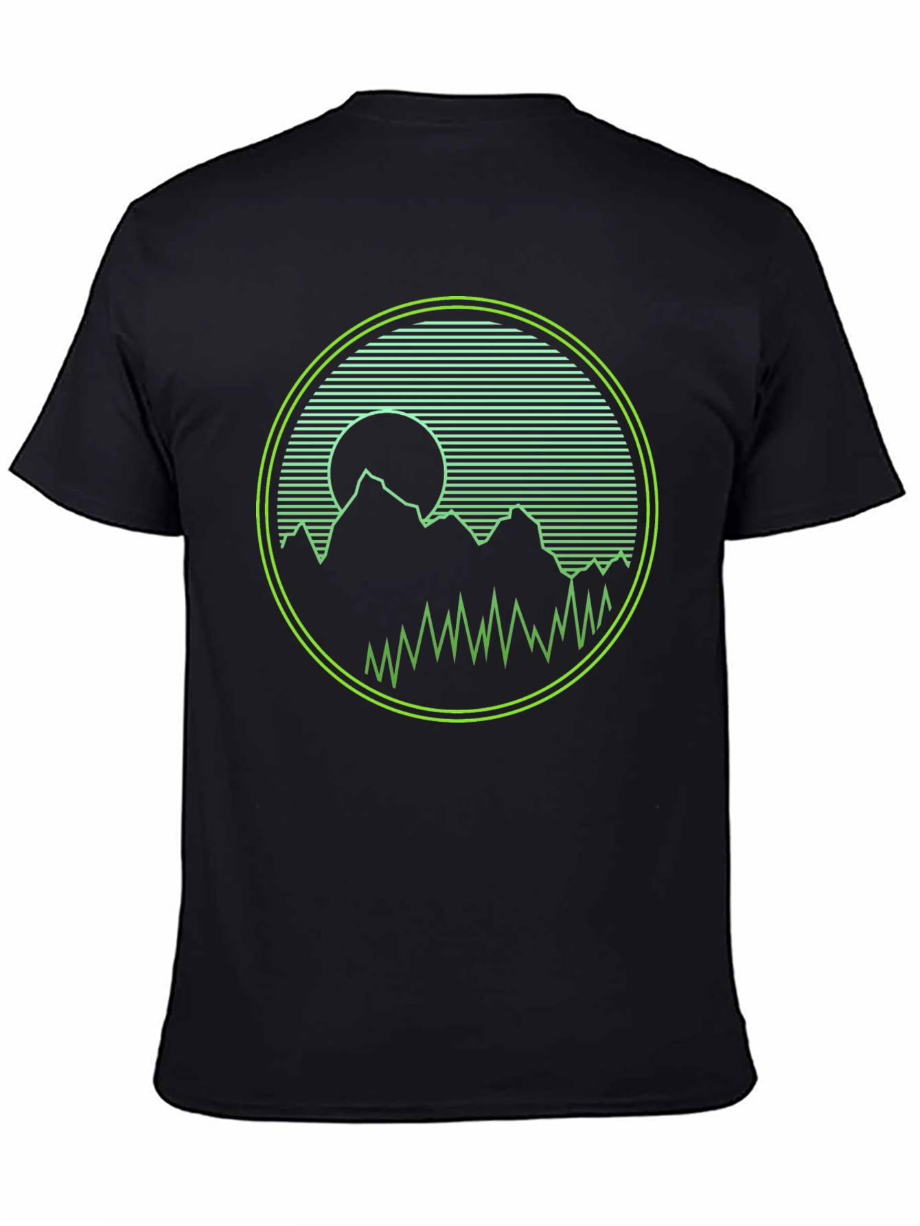 Black Neon Mountainscape Graphic Tee view 4
